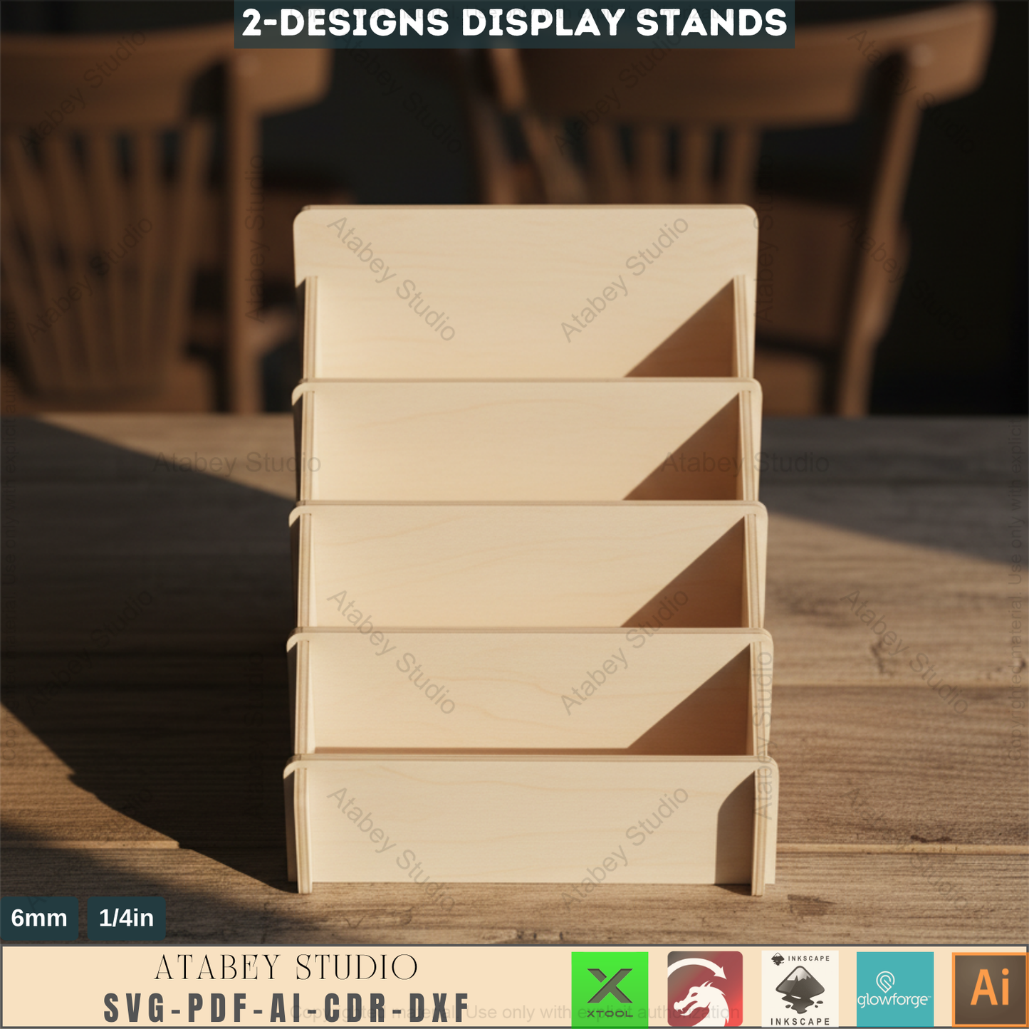 Retail Counter Display / Tiered Stand Card Holders / Market Stalls Organiser SVG, DXF CDR 551