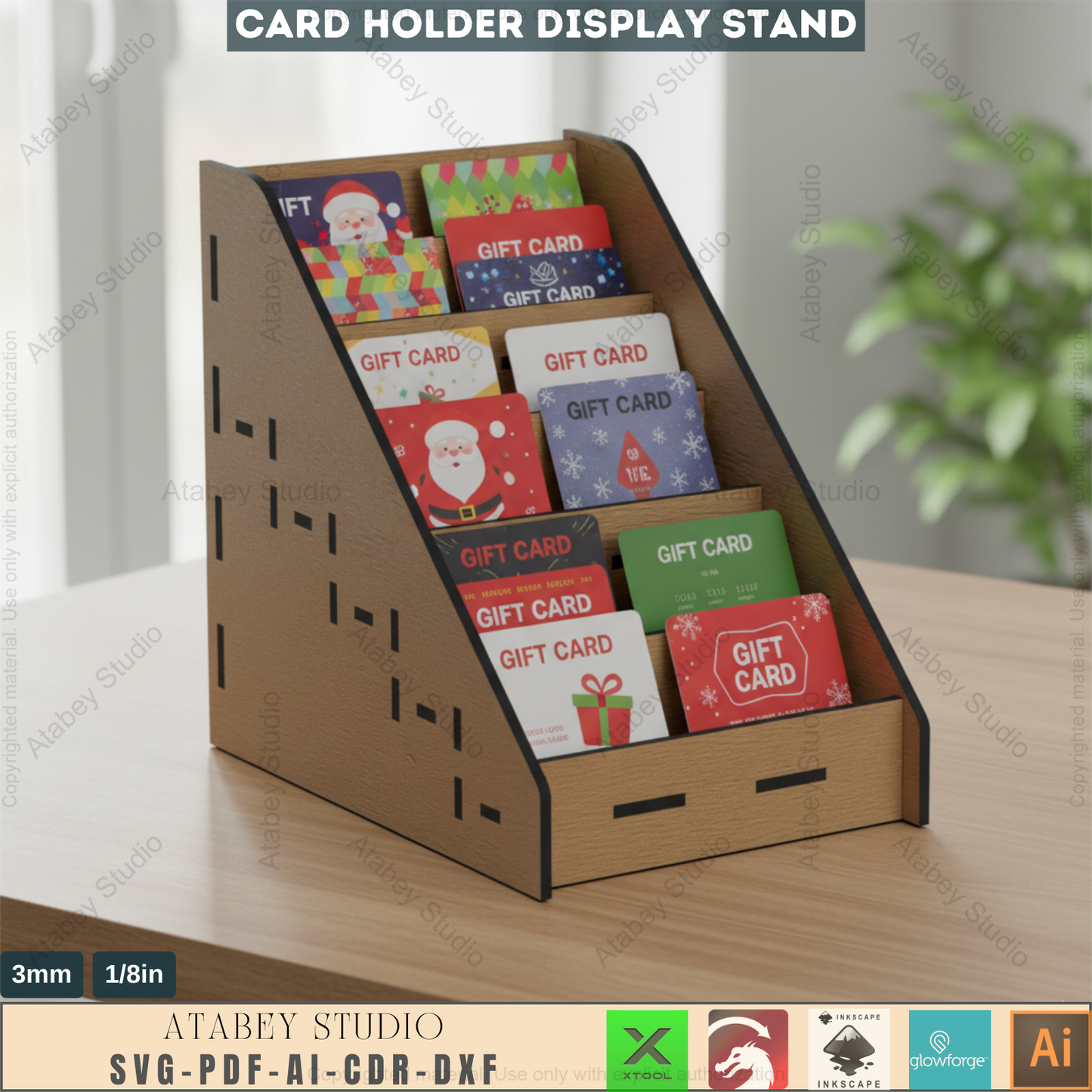 Elevate Your Networking: Laser Cut Wood Business Card Display - Sleek Organizer & SVG File 563