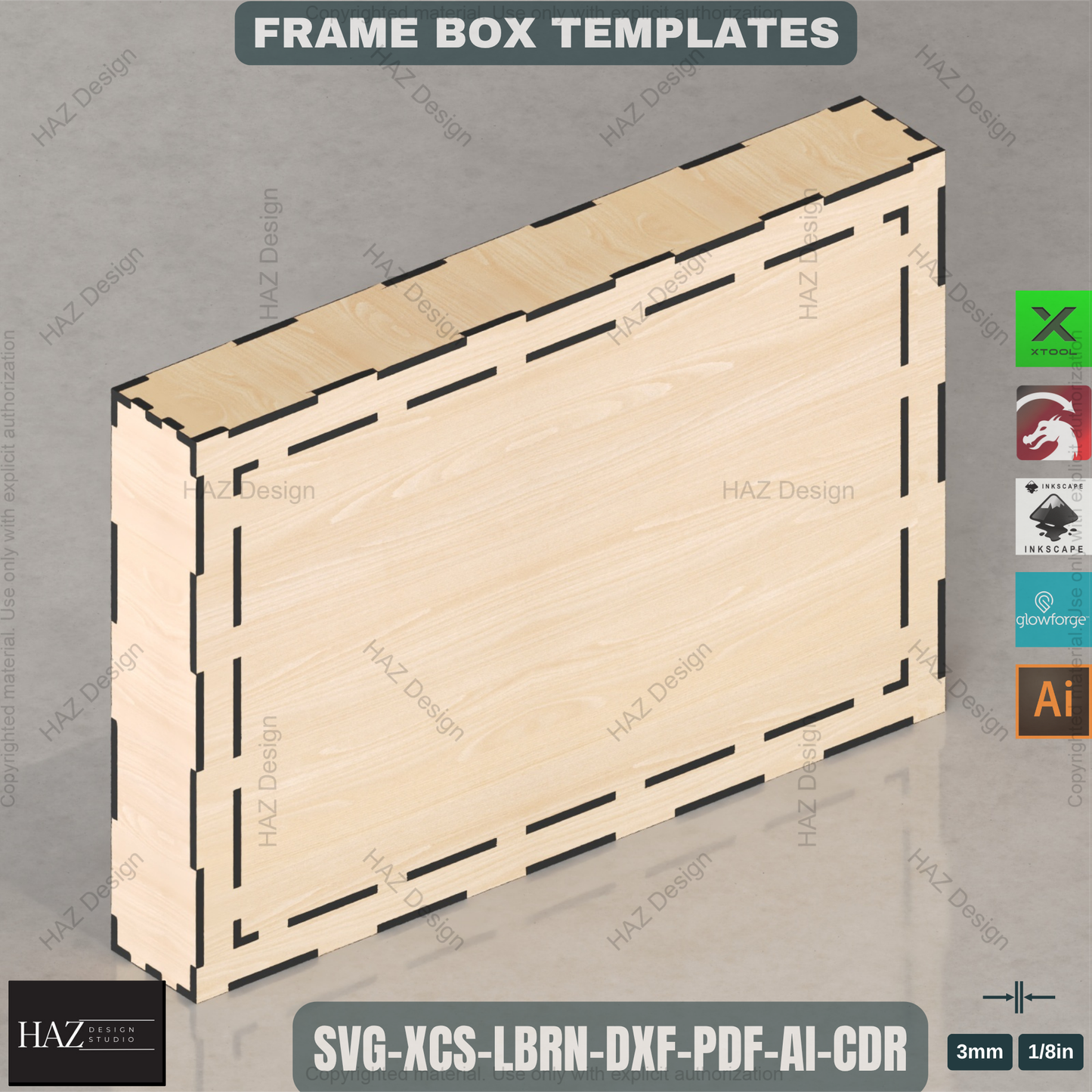 Customizable Laser Cut Shadow Box Templates Set - 6 Sizes for Memory Displays, Flower Preservation & Keepsake Frames 458