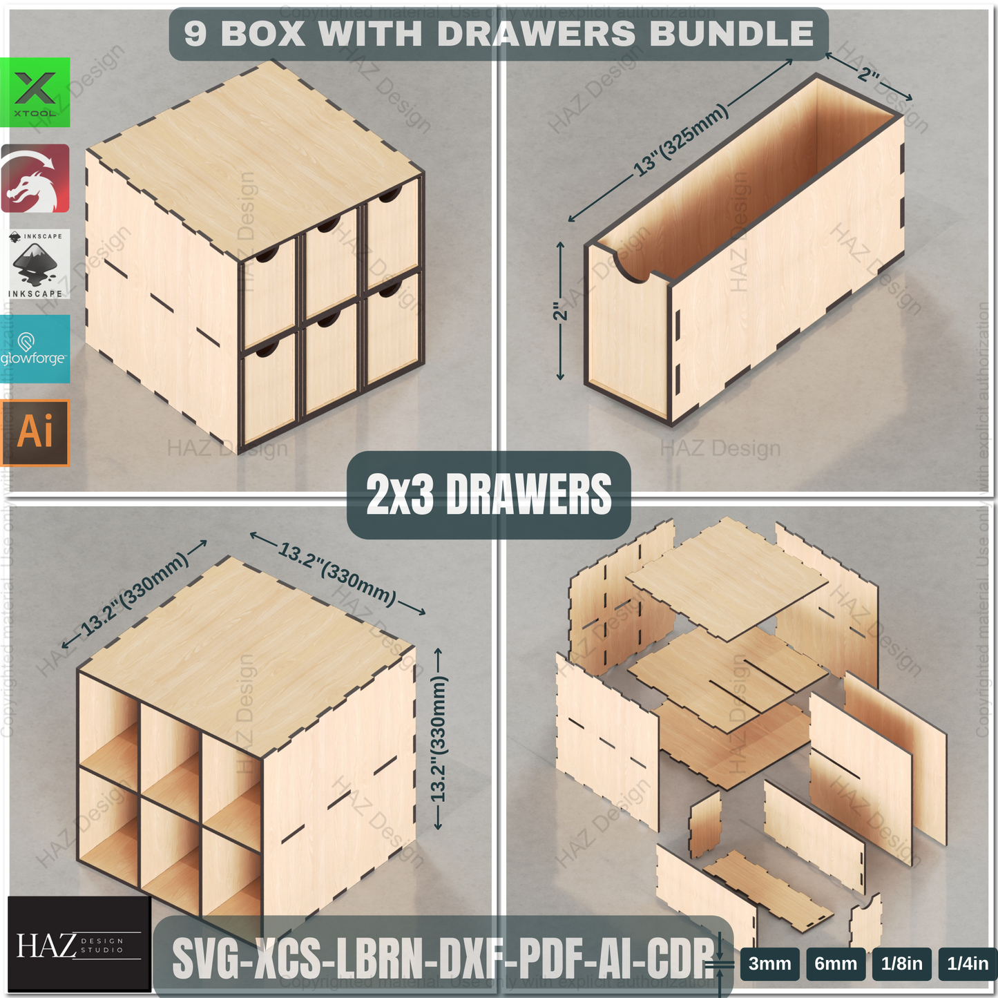 9 Laser Cut Chest of Drawers Designs: Stackable & Modular Box Plans | Digital Download,Build Your Own Storage: Laser Cut Drawer Box Blueprints | Stackable Organizer Bundle 442