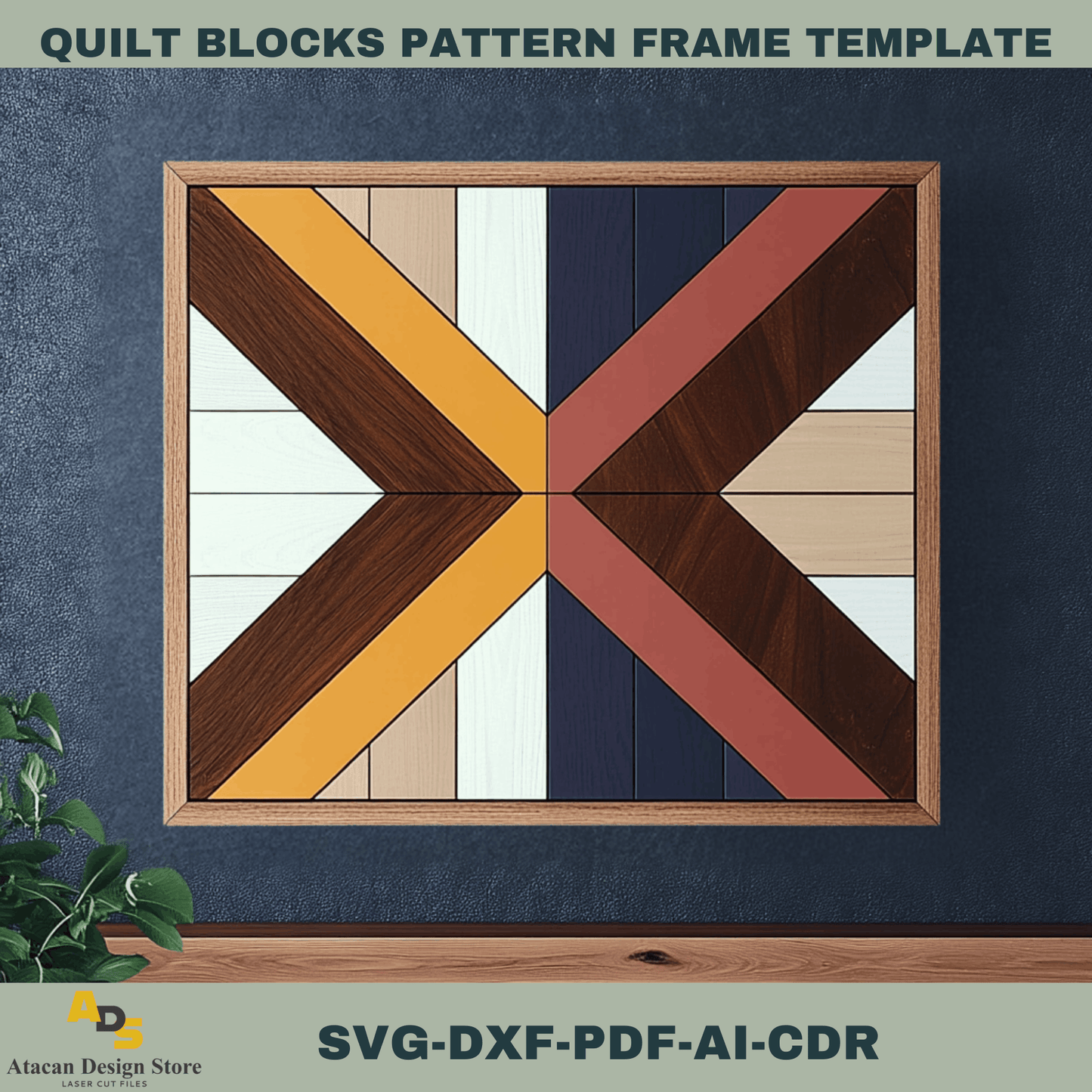 Wood Art Quilt Block Designs - Laser Cut Patterns for Unique Wall Decor Projects 758