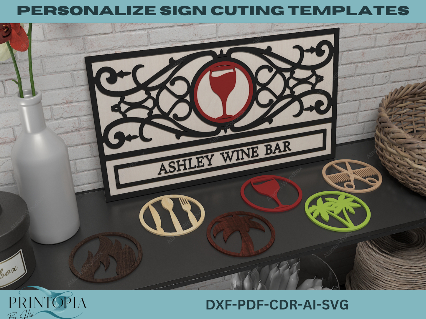Customizable Sign Cutting Templates – Perfect for Cricut, Silhouette, Laser Cutters & More 128