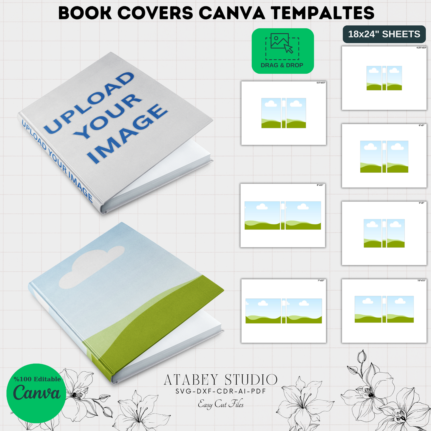 Genre-Specific Book Mockup, Canva Template for Writers, 3D SVG Cut File for Book Displays, Author Marketing Kit 949