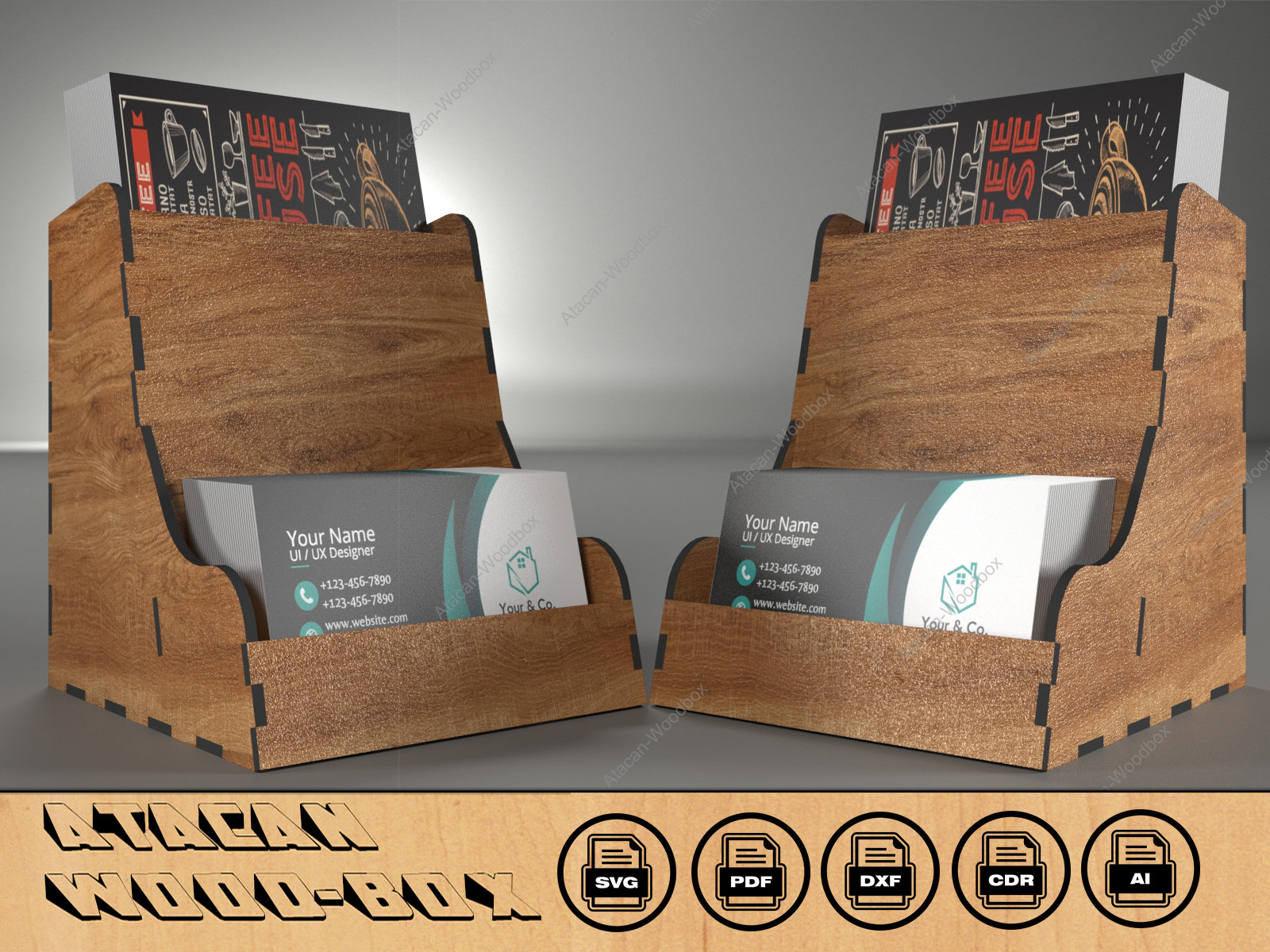 Professional Business Card and Flyer Stand Elegant Display Holders
