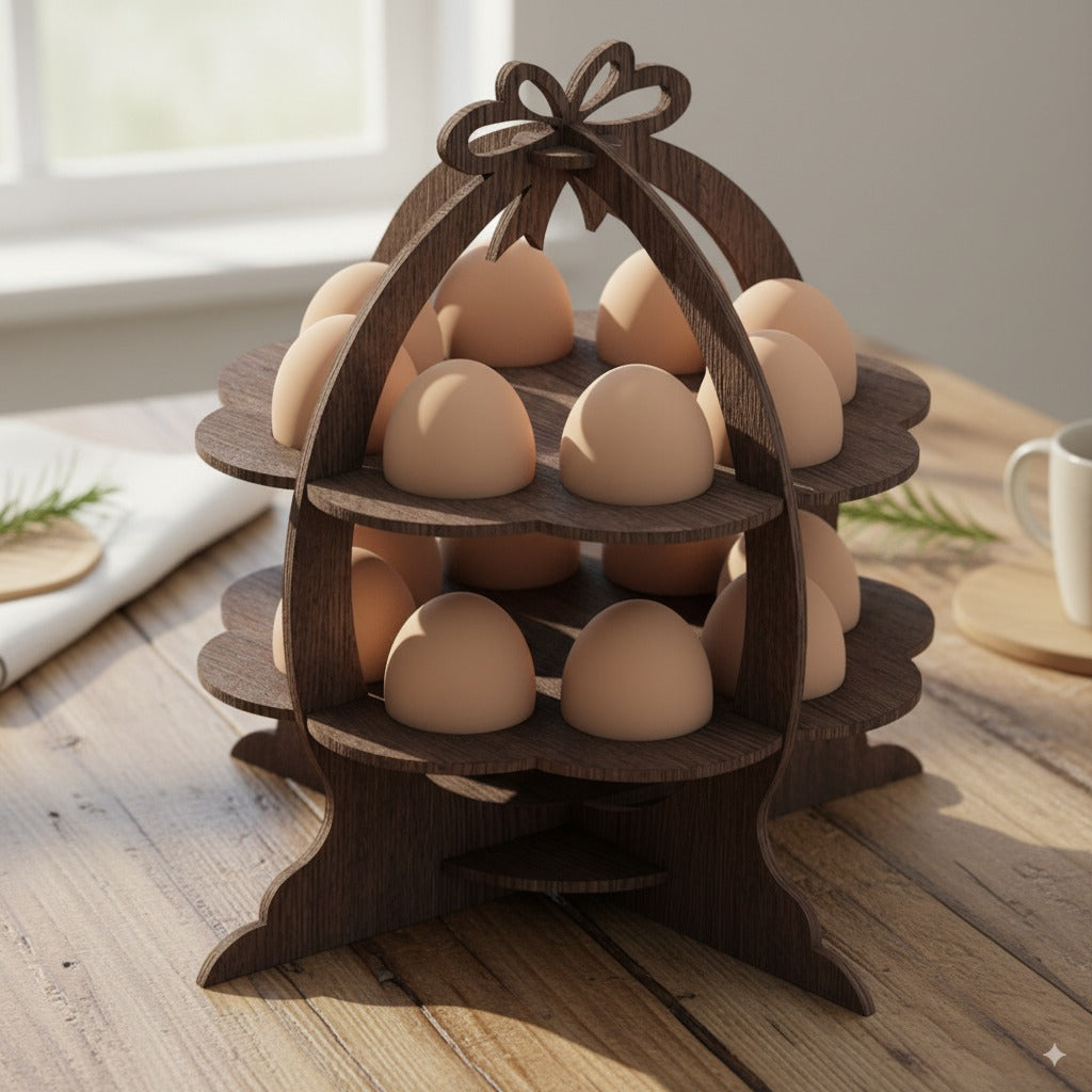 Wooden Easter Egg Display Stand / Easter Basket Design / Egg Holder Laser Cut Files / Easter Box Xtool Glowforge cut files 160