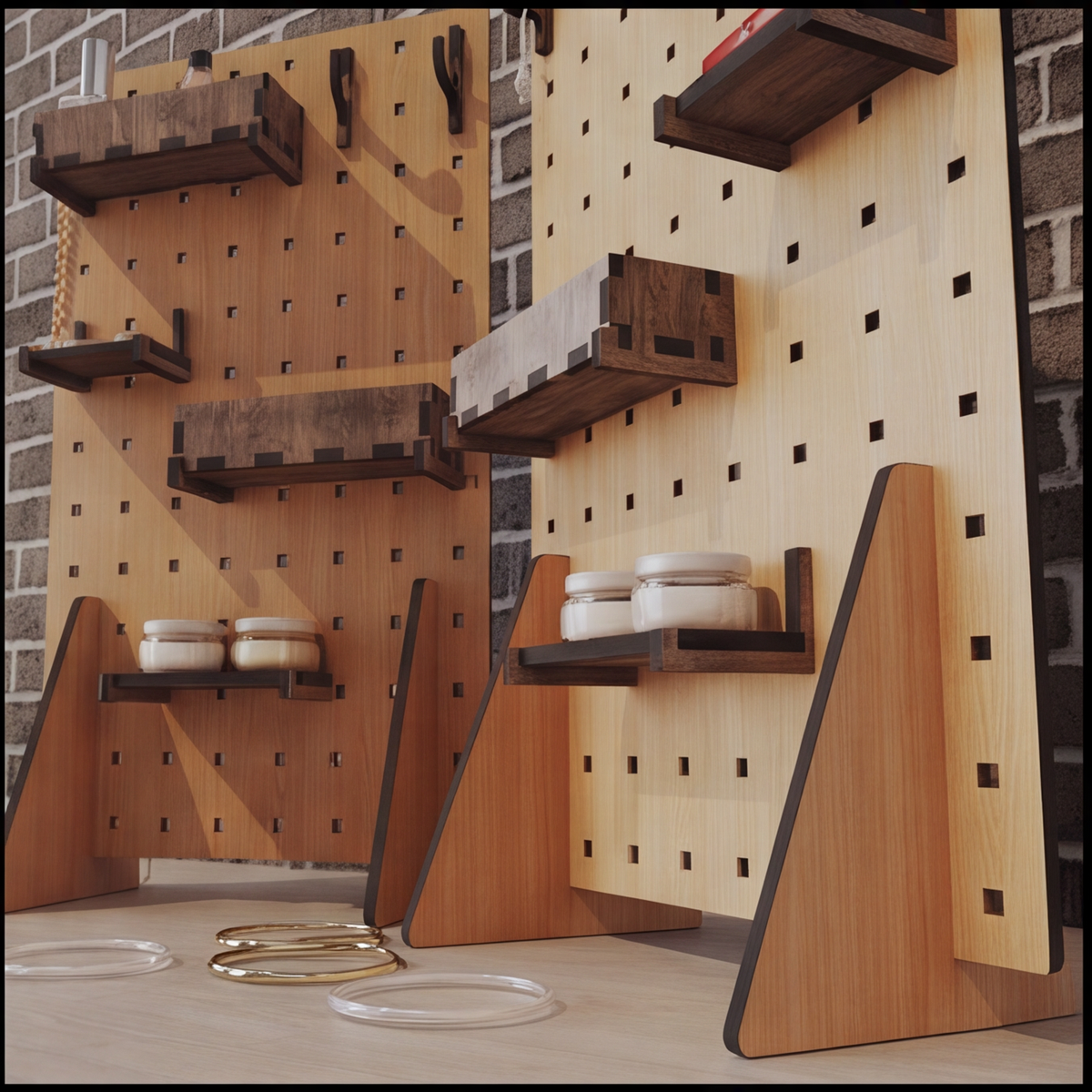 Pegboard Laser Cut Design: SVG Files, Hooks, Shelves, Stand Plans, Laser Cut Display Stand & Accessories, DIY 526