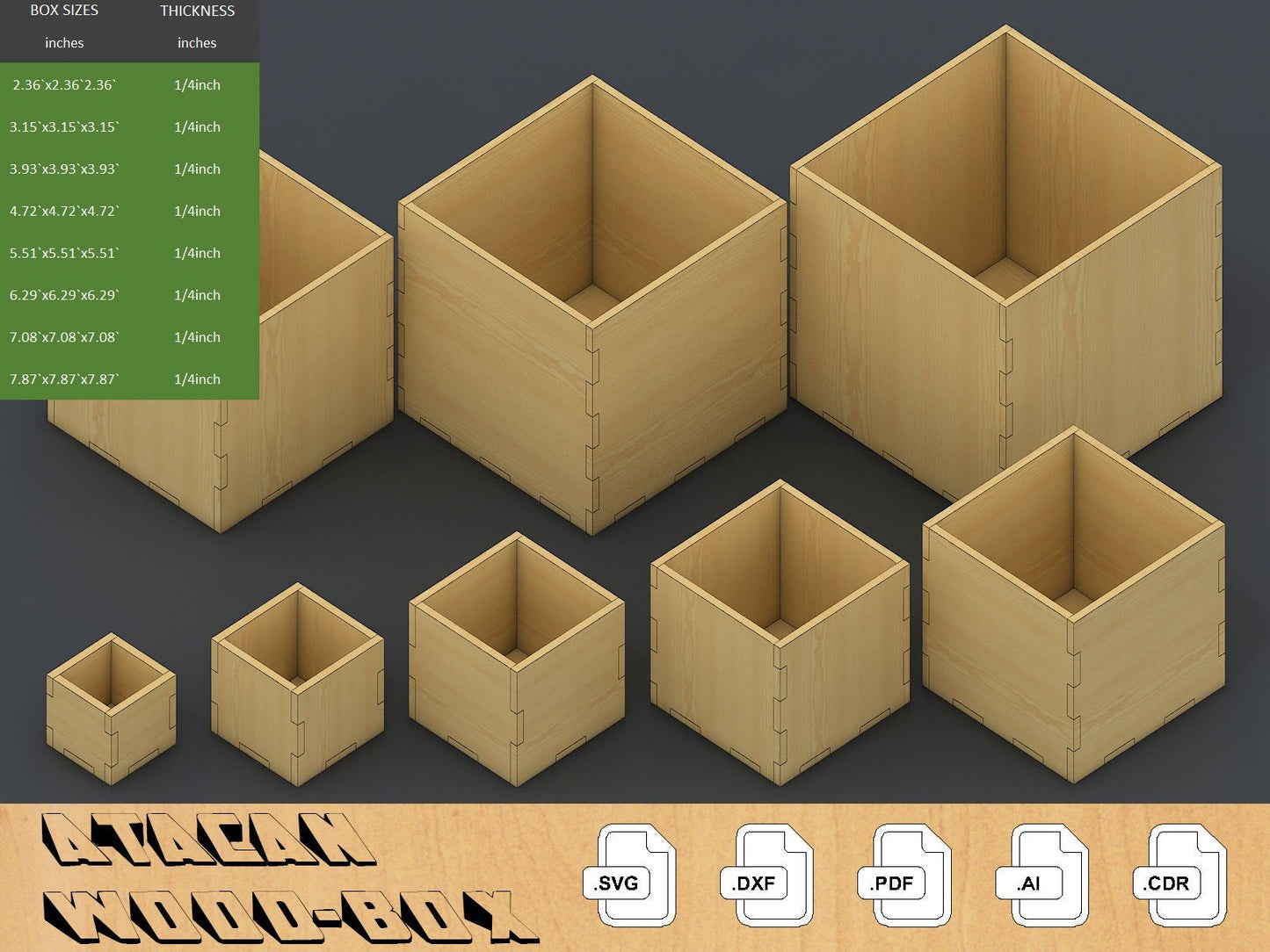 001 72 Mega Box Bundle - Laser cut files - Boxes SVG - Glowforge Files 215