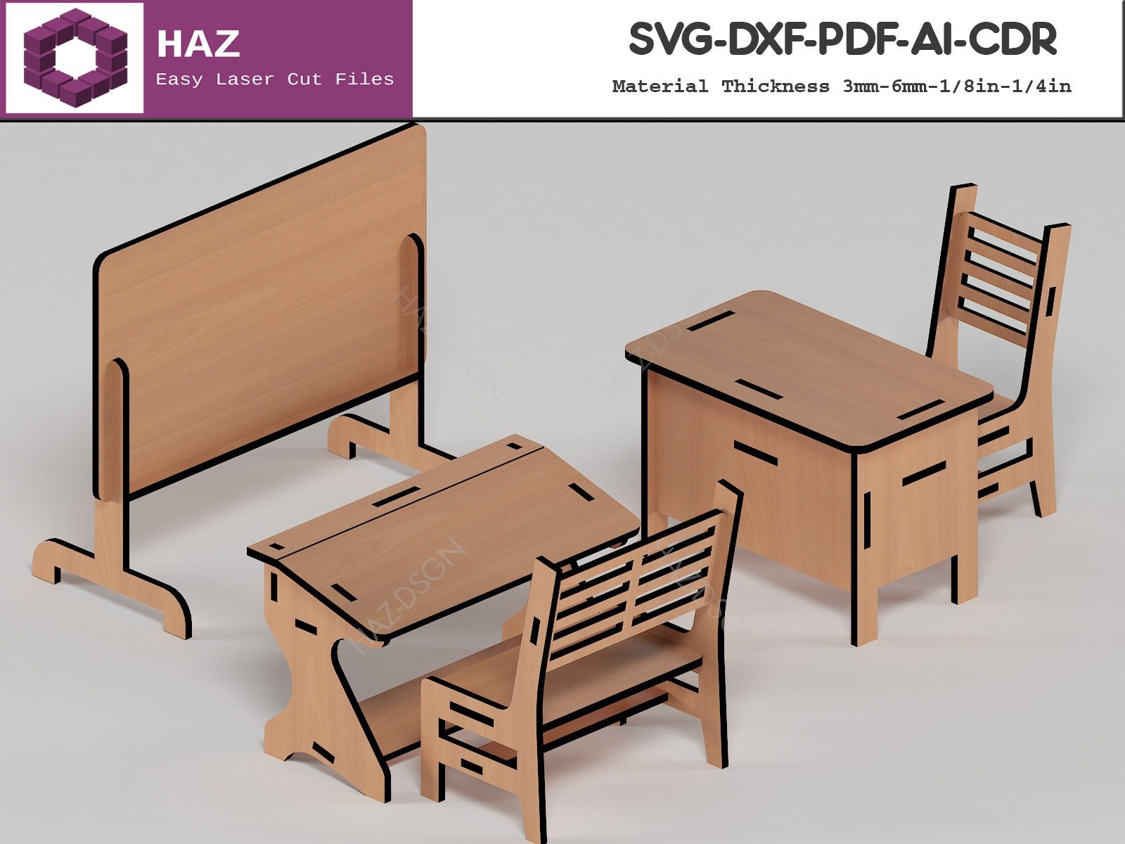 Cnc Dollhouse Plans Mini School Furniture Set Dollhouse Miniature