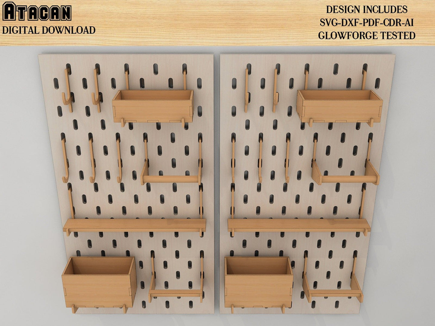 007 Home and Office Wall Organiser Pegboard and Accessories / Wall Garage DIY Storage Unit Cubes, Hooks, Boards Organisation 457
