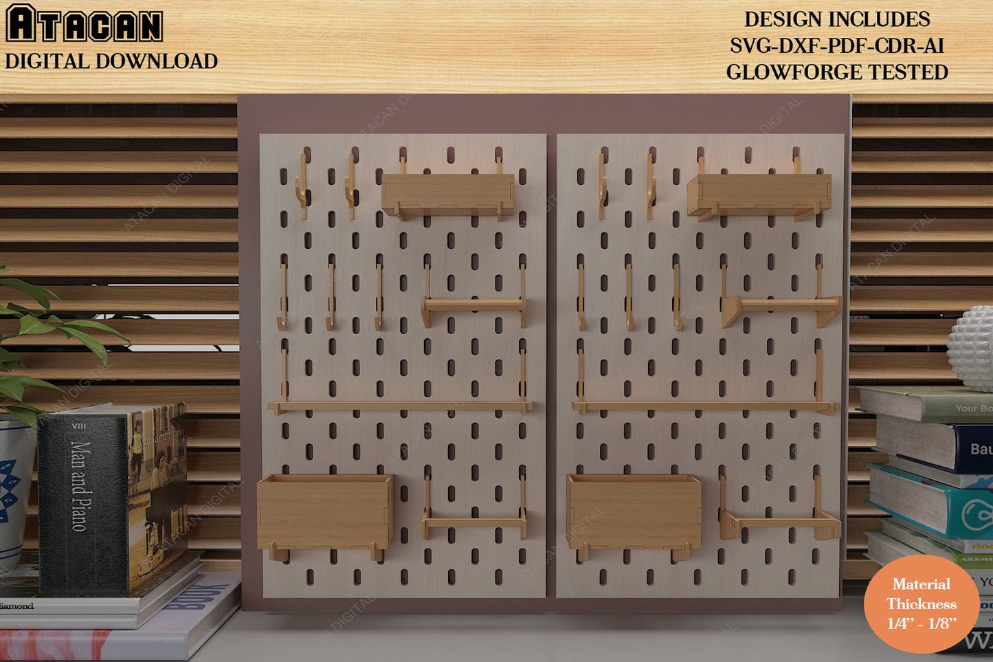 007 Home and Office Wall Organiser Pegboard and Accessories / Wall Garage DIY Storage Unit Cubes, Hooks, Boards Organisation 457