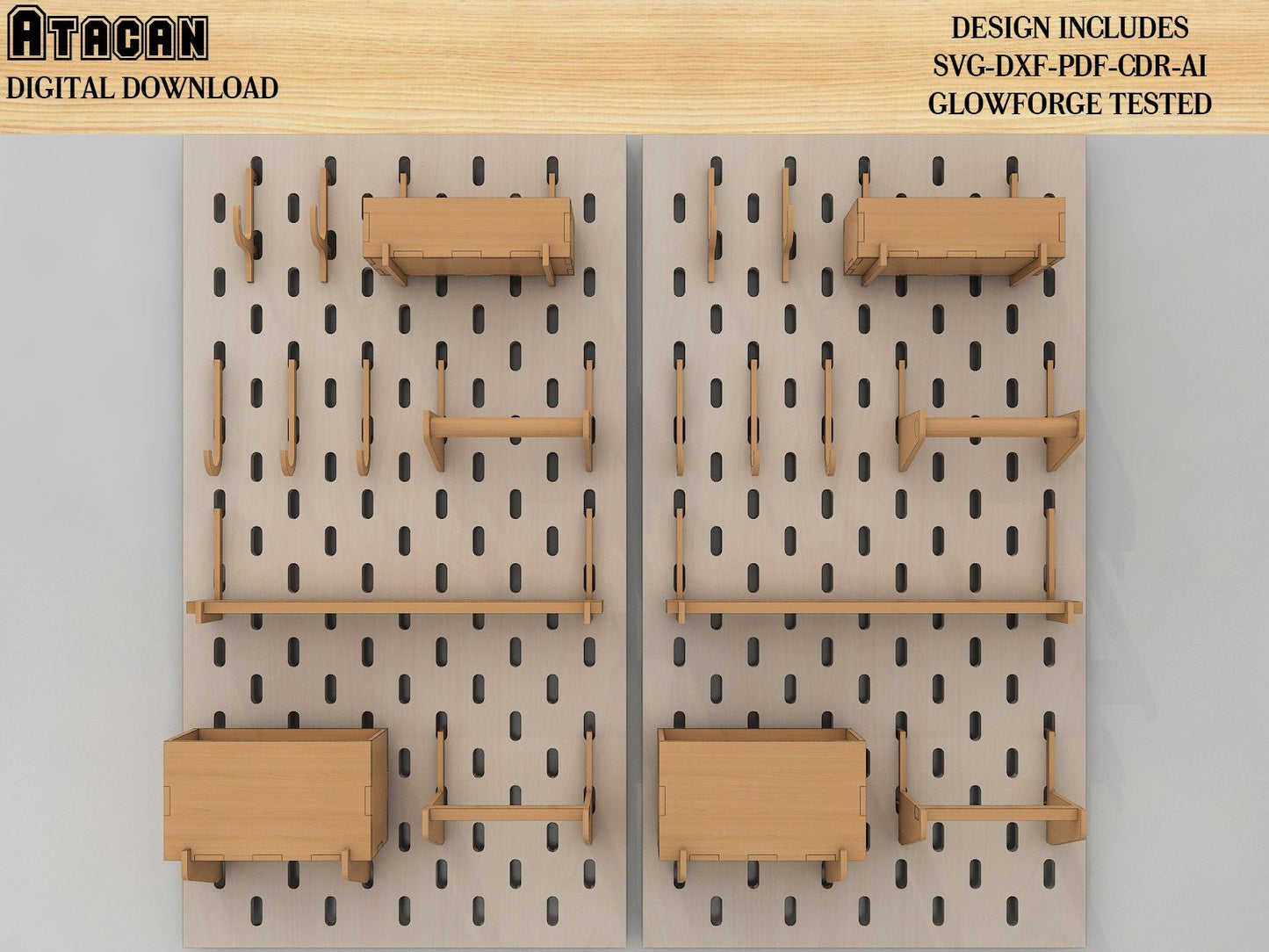 007 Home and Office Wall Organiser Pegboard and Accessories / Wall Garage DIY Storage Unit Cubes, Hooks, Boards Organisation 457