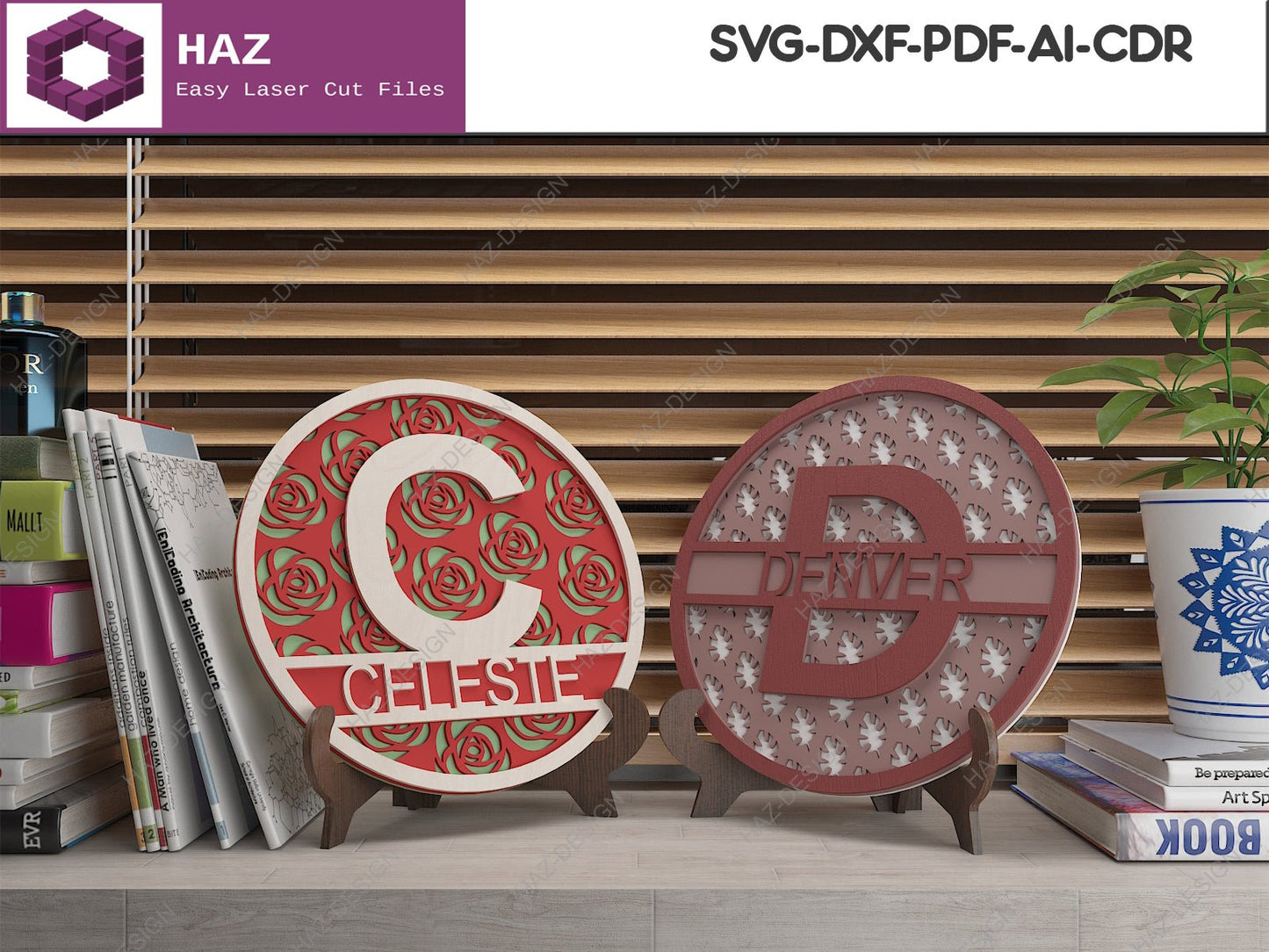 01 Alphabet Monogram Pattern Bundle / 36 Backer Pattern Designs Included / Customizable Letter Designs SVG Ai DXF CDR 080