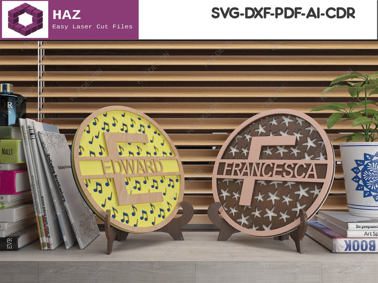 01 Alphabet Monogram Pattern Bundle / 36 Backer Pattern Designs Included / Customizable Letter Designs SVG Ai DXF CDR 080