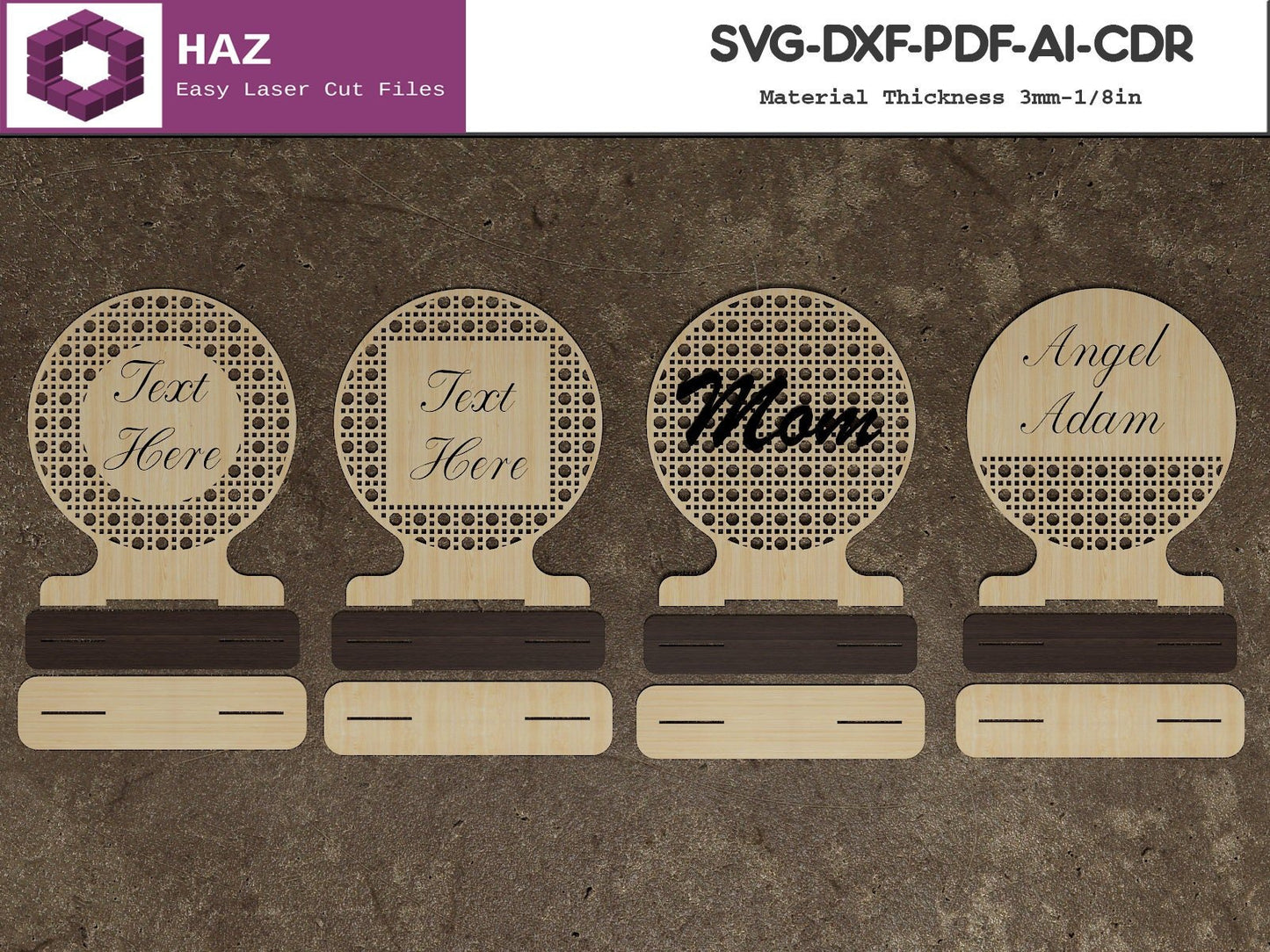 014 Wooden Rattan Cane Laser Files / Boho Name Sign / Farmhouse Design SVG DXF CDR Ai files 014