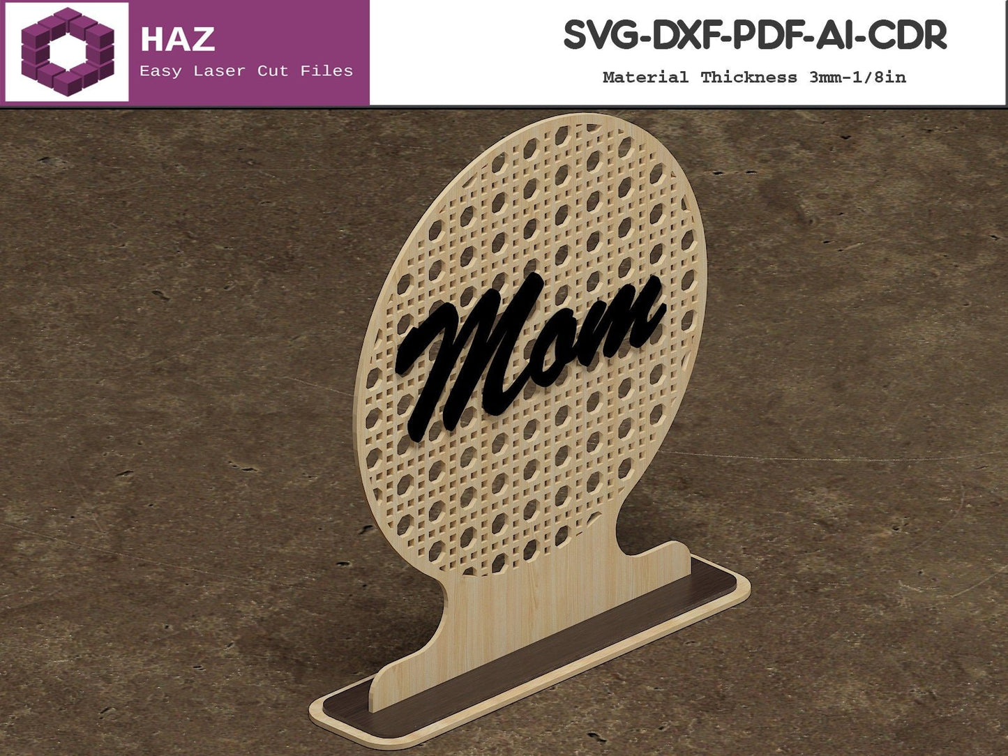 014 Wooden Rattan Cane Laser Files / Boho Name Sign / Farmhouse Design SVG DXF CDR Ai files 014