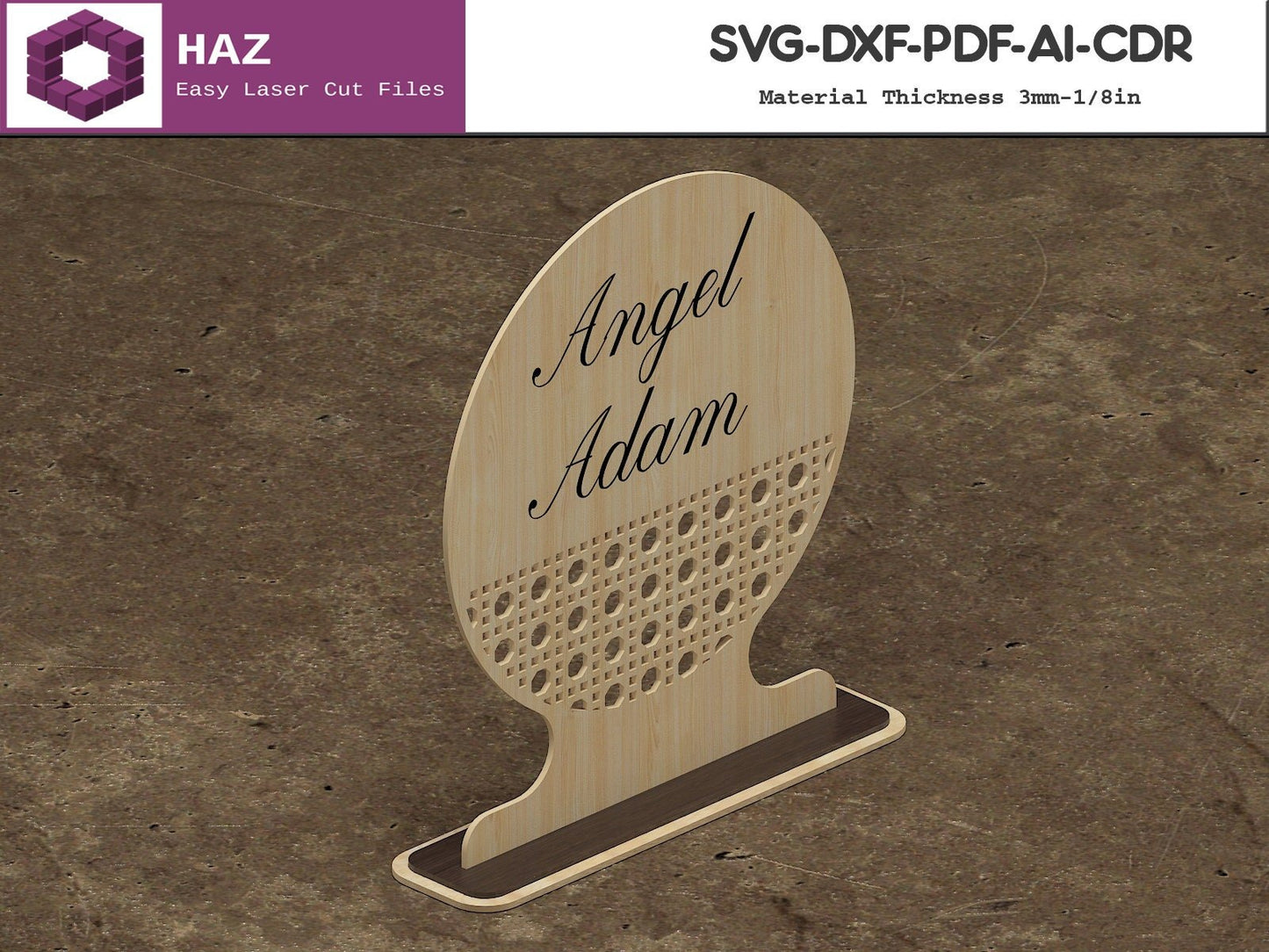 014 Wooden Rattan Cane Laser Files / Boho Name Sign / Farmhouse Design SVG DXF CDR Ai files 014
