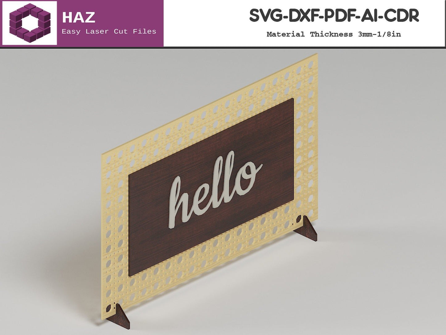 017 Rattan Table Decor / Wood Boho Design / Basket Weaving Score / Farmhouse Vector SVG DXF CDR Ai files 017