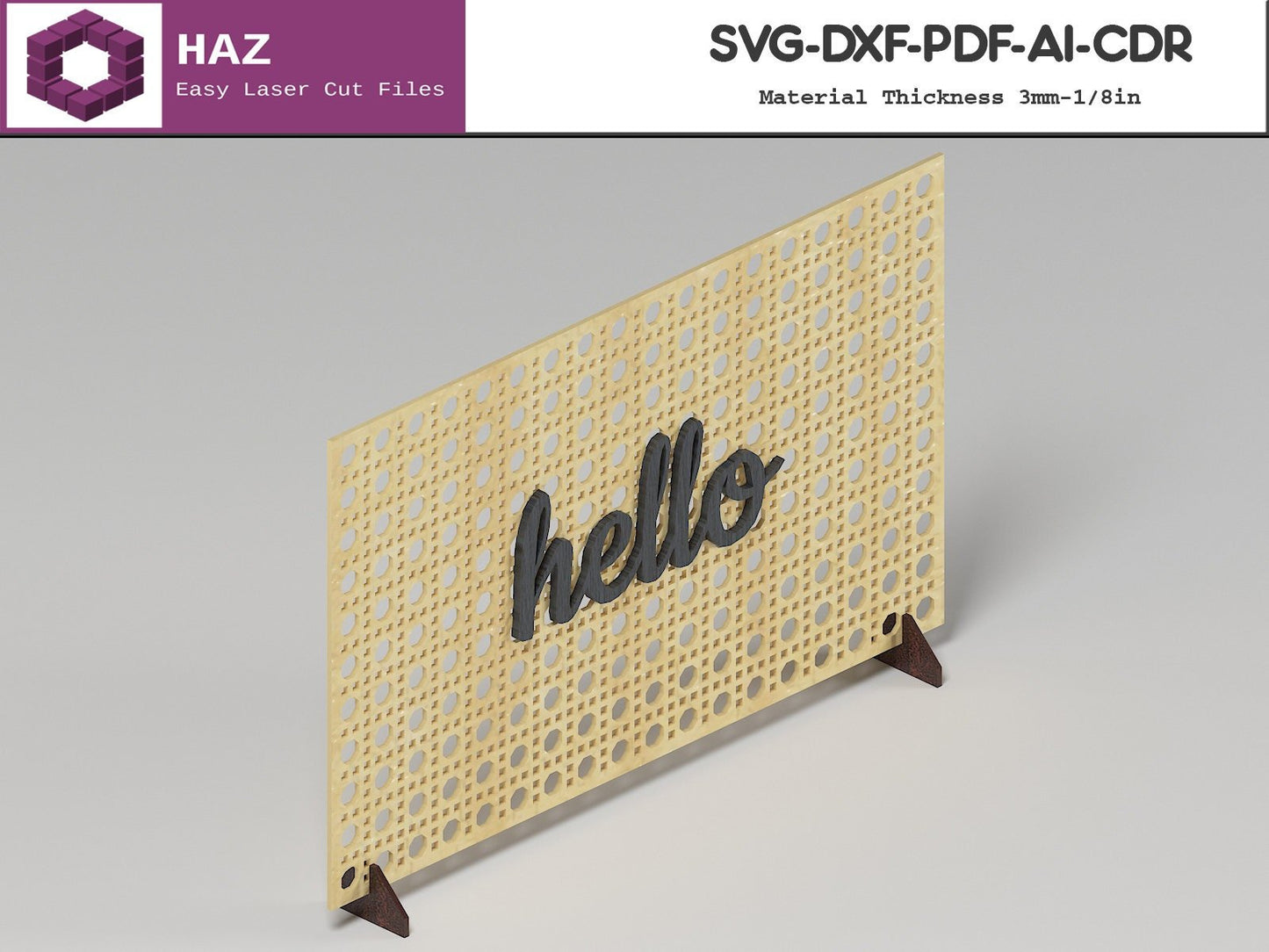 017 Rattan Table Decor / Wood Boho Design / Basket Weaving Score / Farmhouse Vector SVG DXF CDR Ai files 017