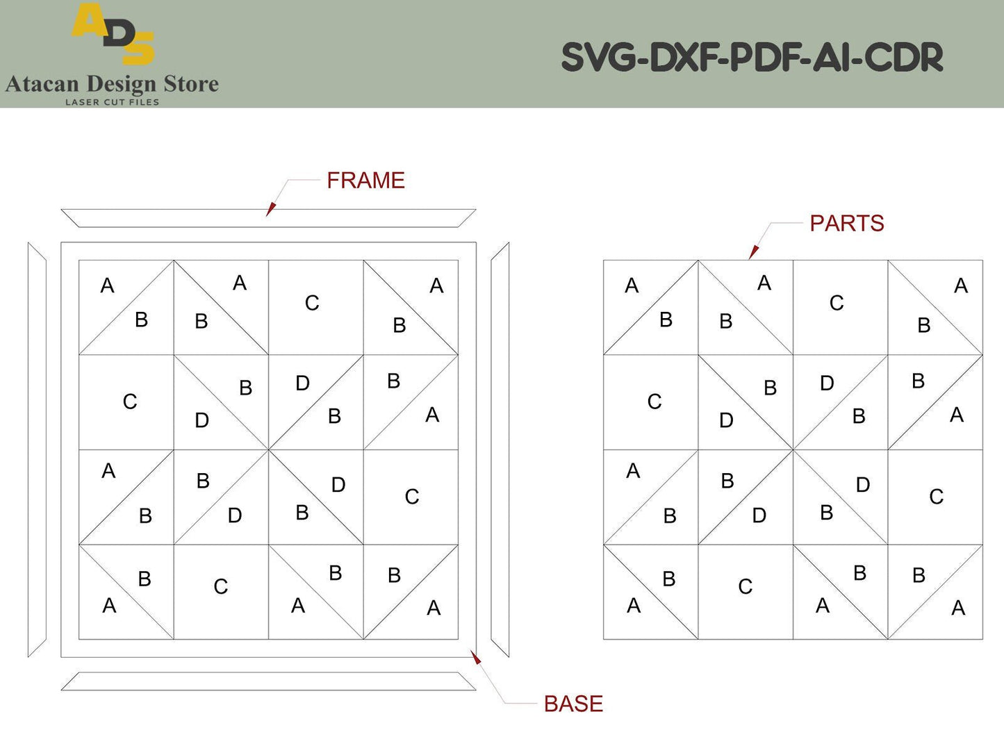 10 inch Quilt Laser Cut File Bundle / Farmhouse Patterns / Quilt Pattern Files ADS136