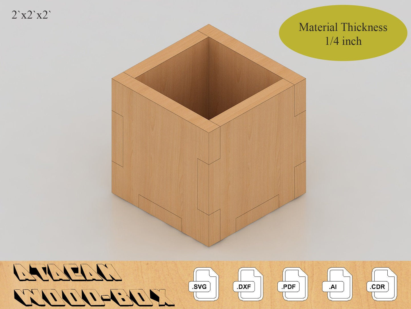 1/4 inch Material Box Bundle - Laser cut files - Boxes SVG Templates - Glowforge Files 267