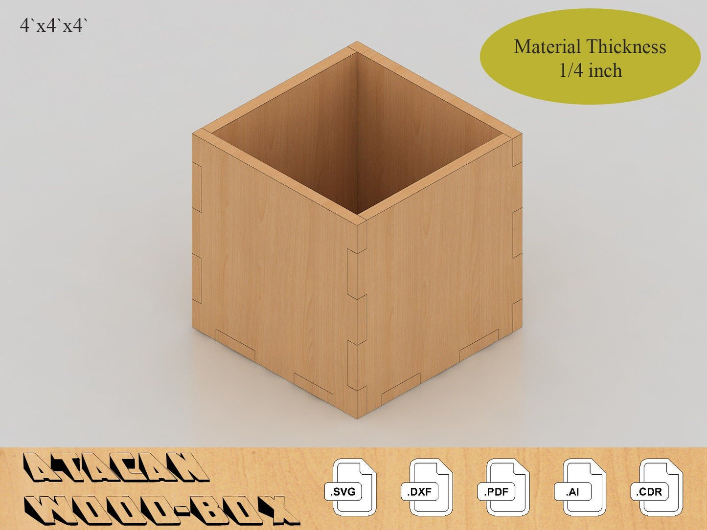 1/4 inch Material Box Bundle - Laser cut files - Boxes SVG Templates - Glowforge Files 267