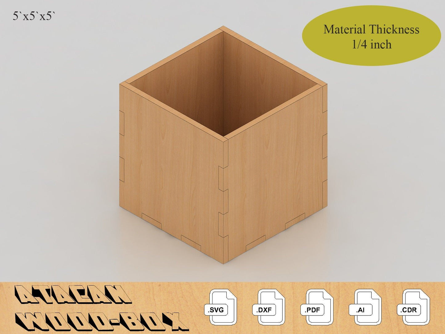 1/4 inch Material Box Bundle - Laser cut files - Boxes SVG Templates - Glowforge Files 267