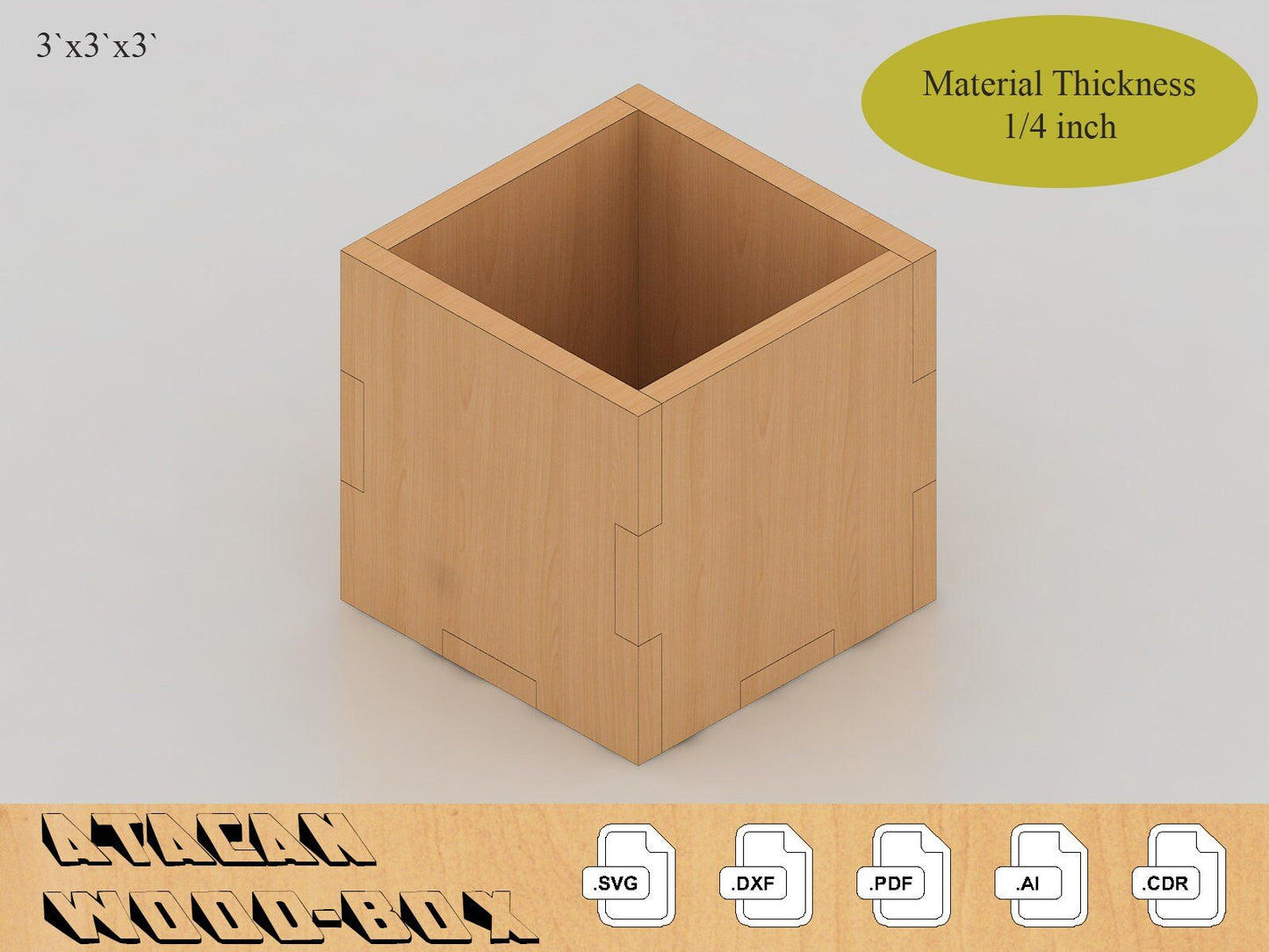 1/4 inch Material Box Bundle - Laser cut files - Boxes SVG Templates - Glowforge Files 267