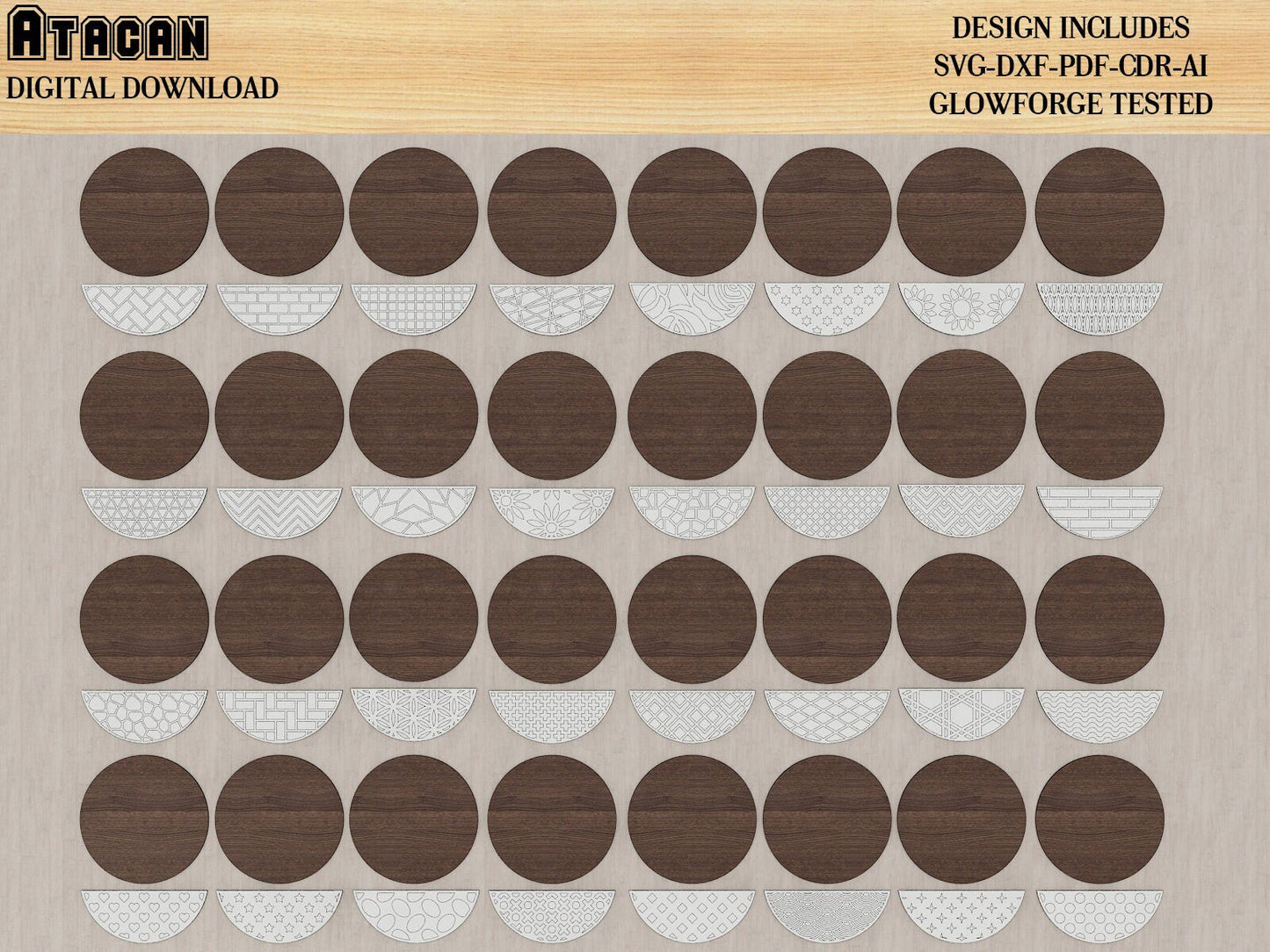 32 Door Hanger Bundle SVG Files - Door Hanger Laser cut Files - Patterned Door Hanger Plans - Welcome Sign Template 388
