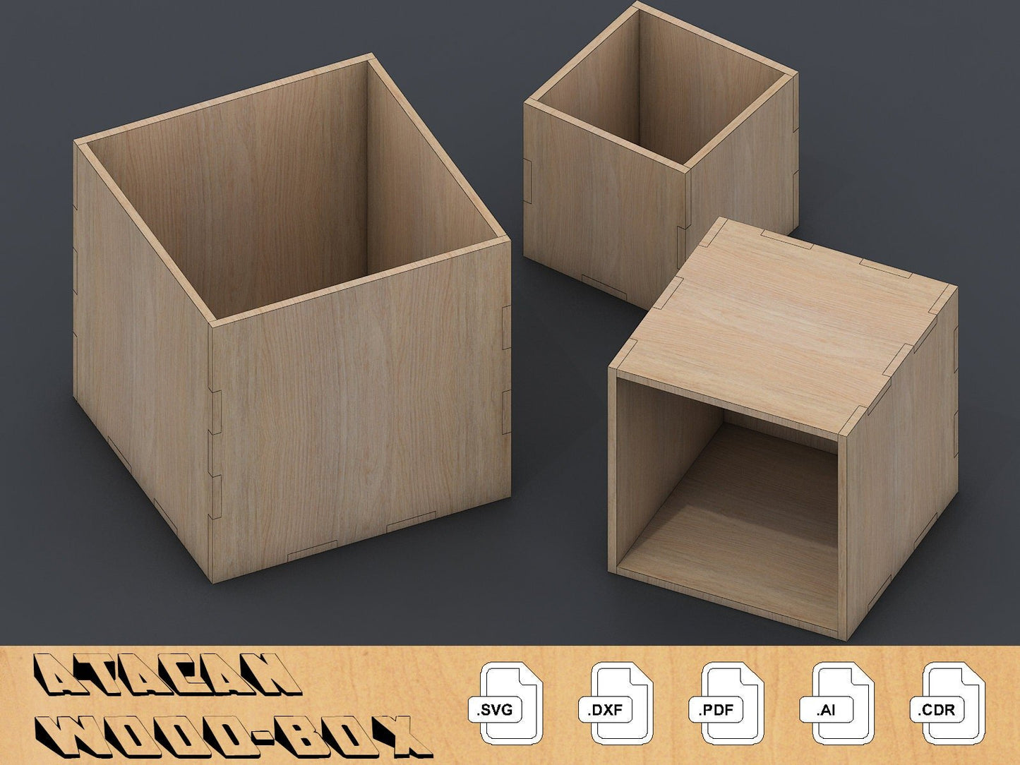 3mm Box Bundle - Laser Cut Files - Glowforge Files - Digital Files - Different Sizes 047