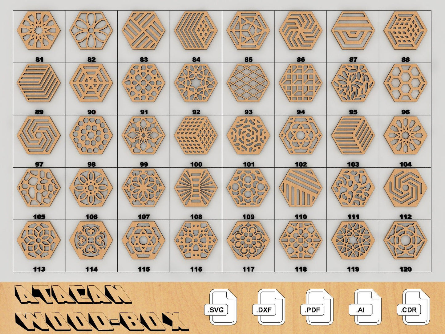 40 Coaster Svg Bundle, Wall Decor laser cutting file, Laser Cut Vector Files, Coaster Templates 160