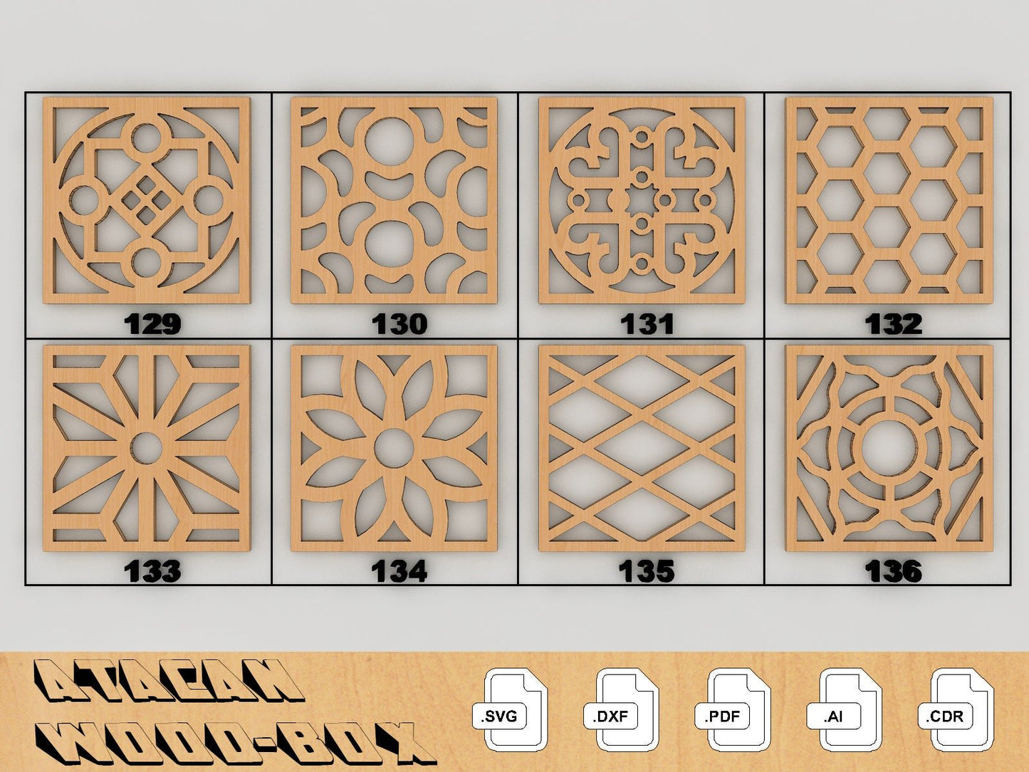 40 Coaster Svg Bundle, Wall Hanging laser cutting file, Laser Cut Vector Files, Coaster Templates 161