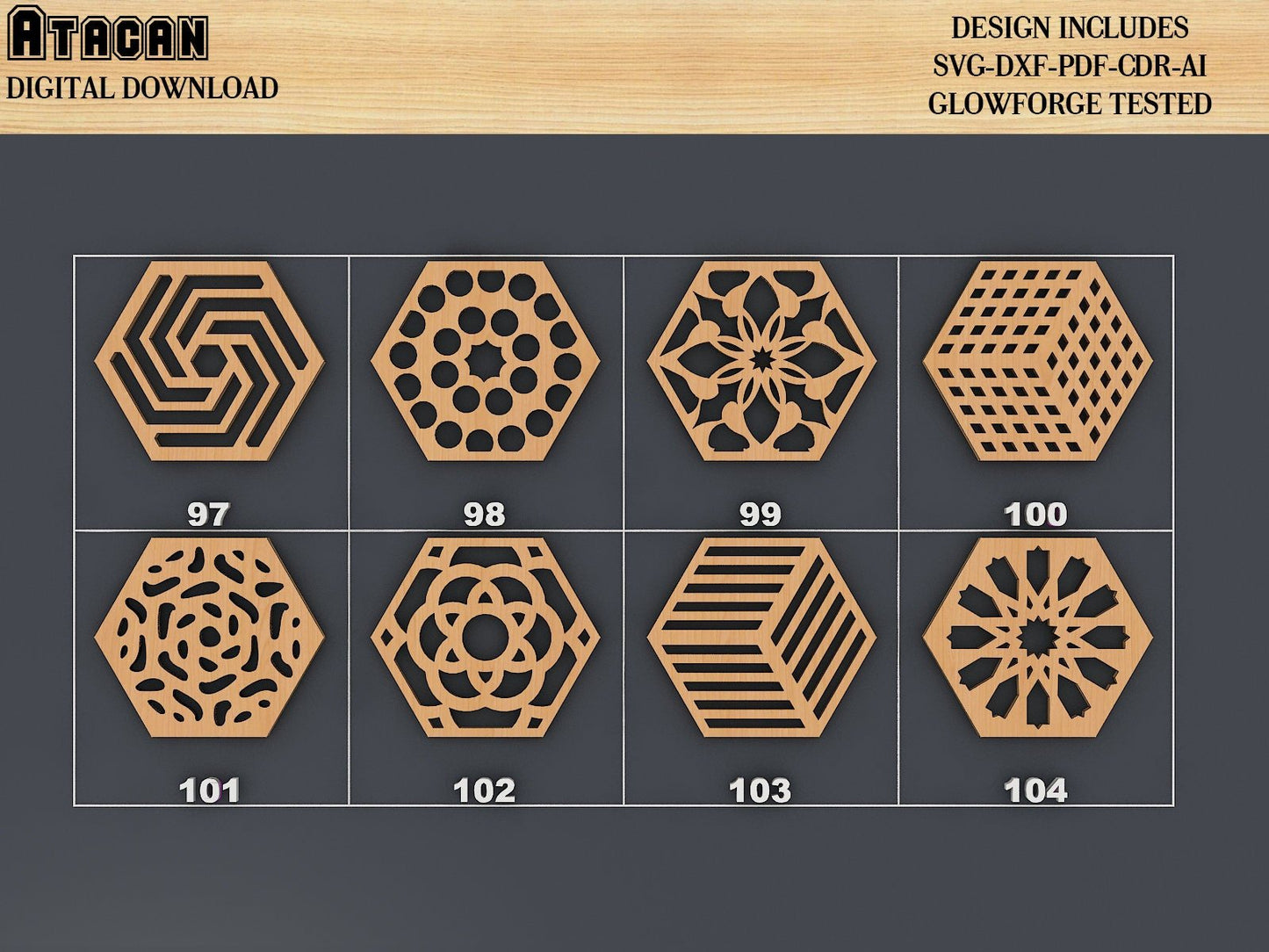 40 Drink Coasters SVG Laser cut files, Wall Decor vector files, CNC Laser cut Glowforge SVG File - Total 200 Files 341