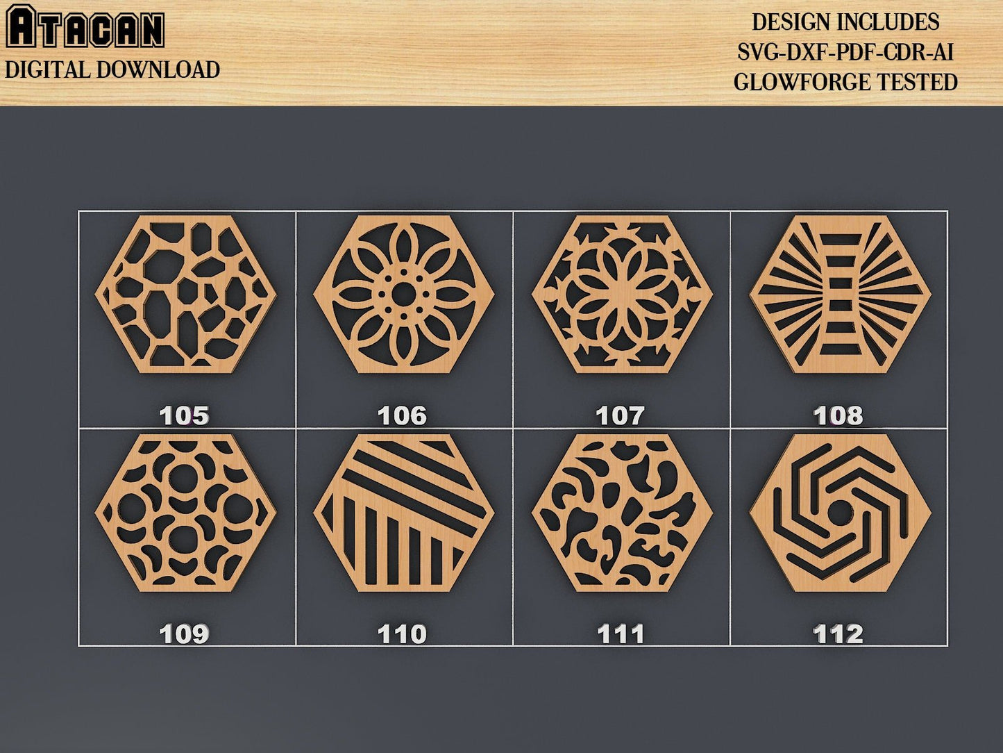 40 Drink Coasters SVG Laser cut files, Wall Decor vector files, CNC Laser cut Glowforge SVG File - Total 200 Files 341