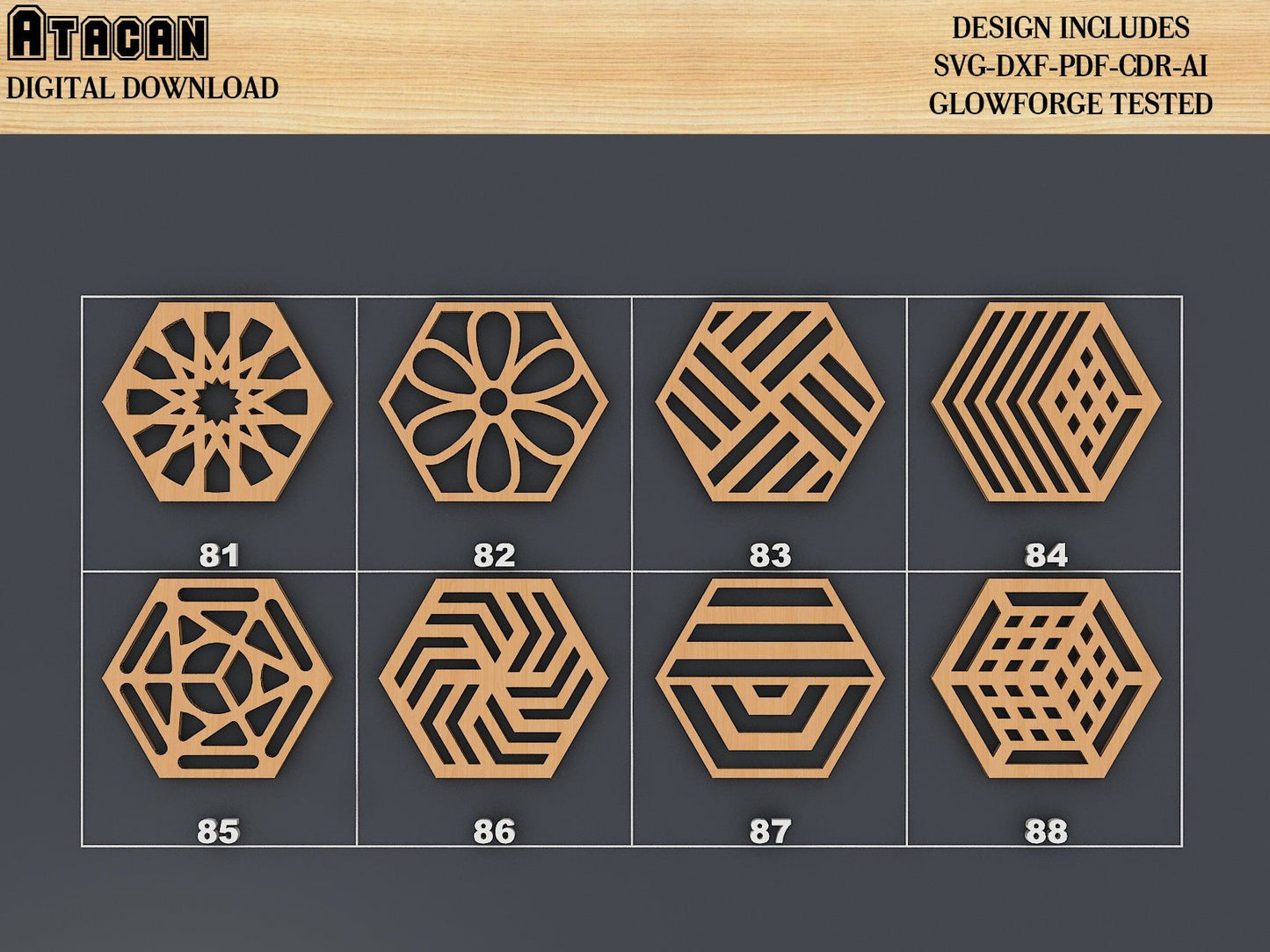 40 Drink Coasters SVG Laser cut files, Wall Decor vector files, CNC Laser cut Glowforge SVG File - Total 200 Files 341