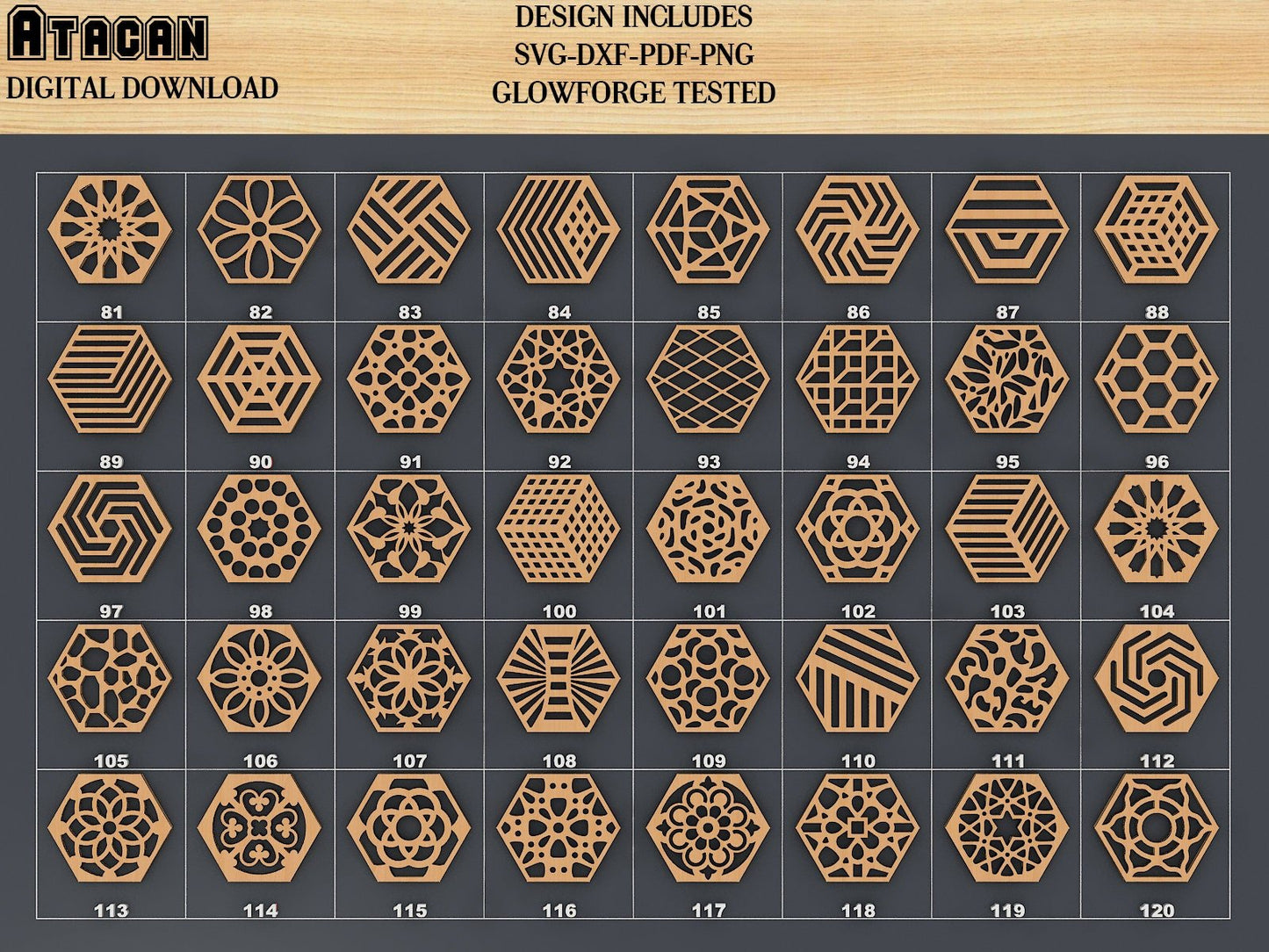 40 Drink Coasters SVG Laser cut files, Wall Decor vector files, CNC Laser cut Glowforge SVG File - Total 200 Files 341
