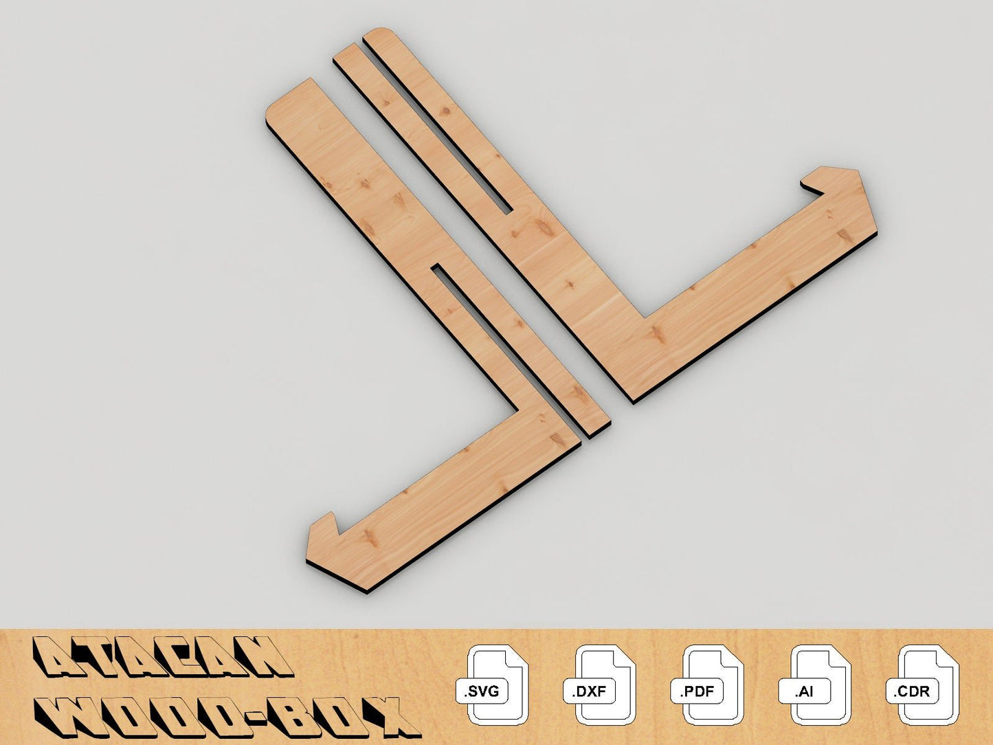 5MM Laser Cut Easel Display Stand - SVG file for Glowforge Svg+Dxf+Pdf+Ai+Cdr 003