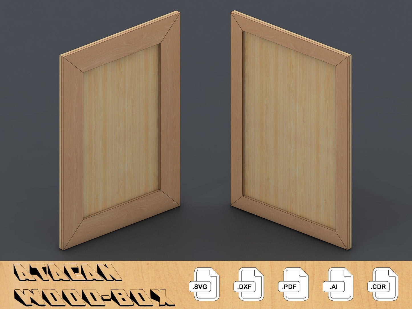 A Sizes Laser cut SVG files , Frame Glowforge laser cut SVG file, A3-A4-A5-A6-A7 sizes 037