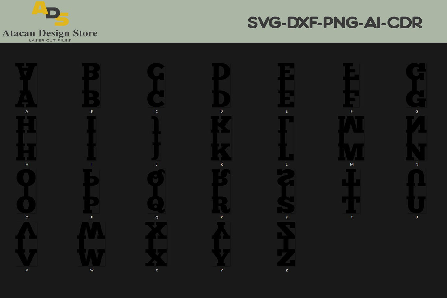 Alphabet Key Fob Svg, All Letter Bag Tag Fob Template, Faux Leather Keychain, Key Ring cut file, Alphabet Keychain template SVG DXF Ai 311