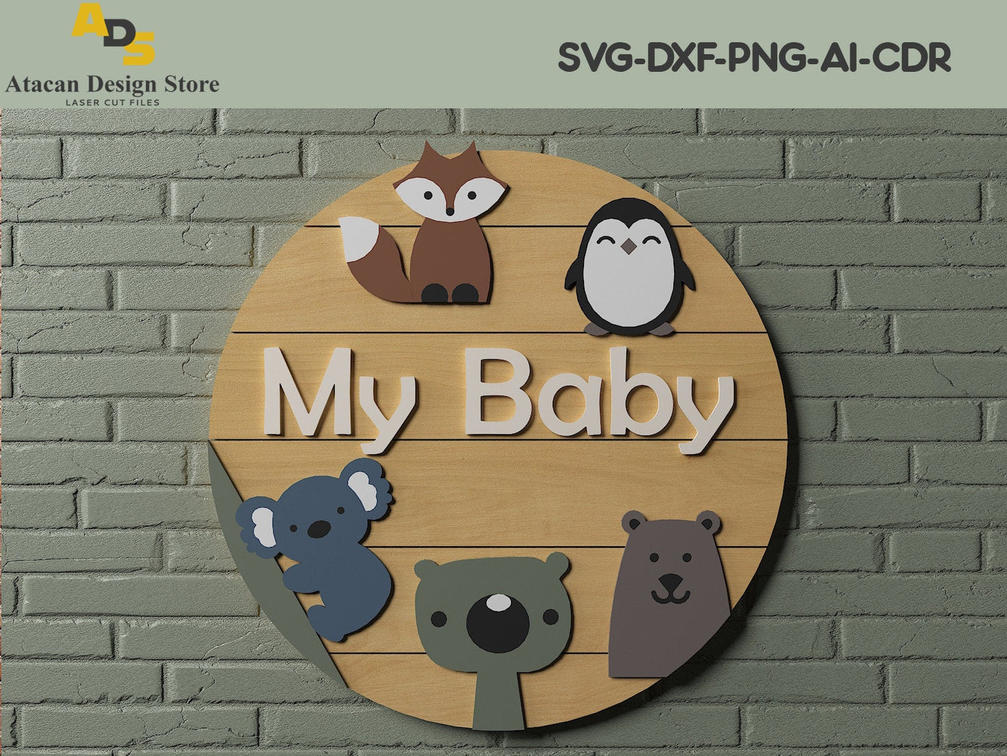 Baby Room Round Signs / Wall Hanger Decoration / Nursery Hang Sign Cut Files SVG233