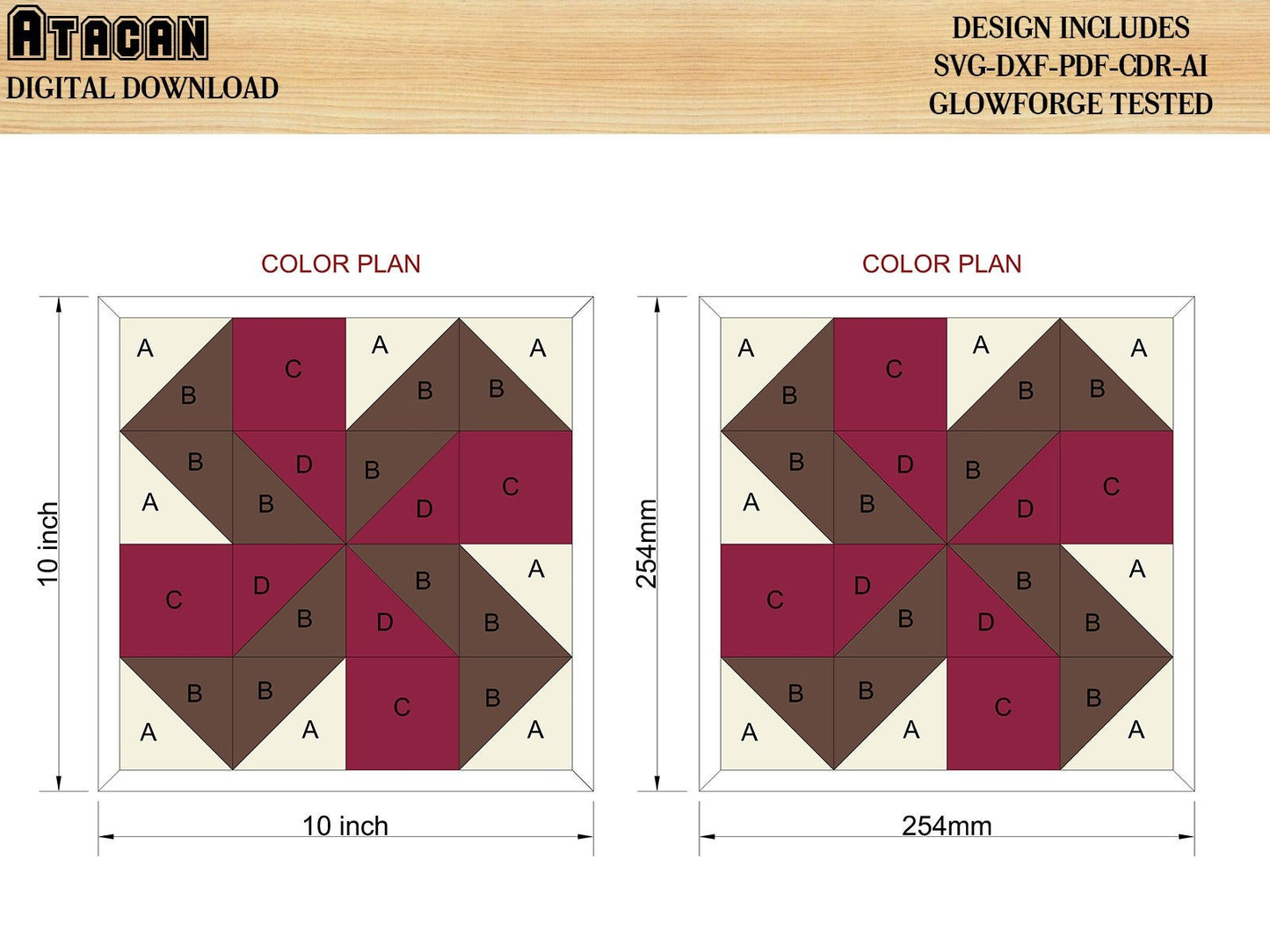 Barn quilt Laser cut pattern files / Farm house patterns with frame / DIY Mosaic Wooden Wall Quilt / Arrow designs