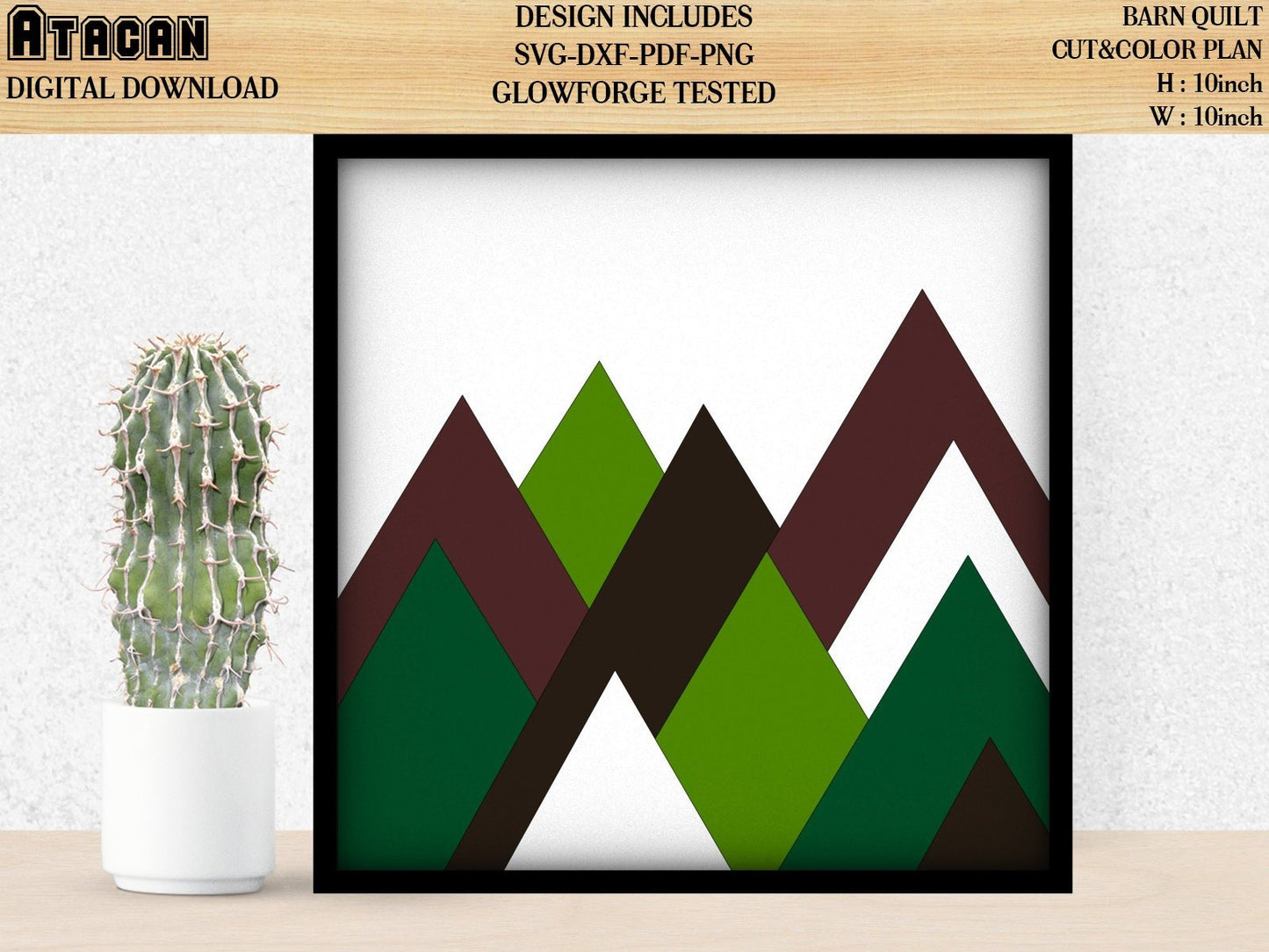 Barn Quilt Pattern SVG Bundle Laser cut files for Glowforge projects with Navajo inspired design mini quilt wall art Aztec mini quilt 006
