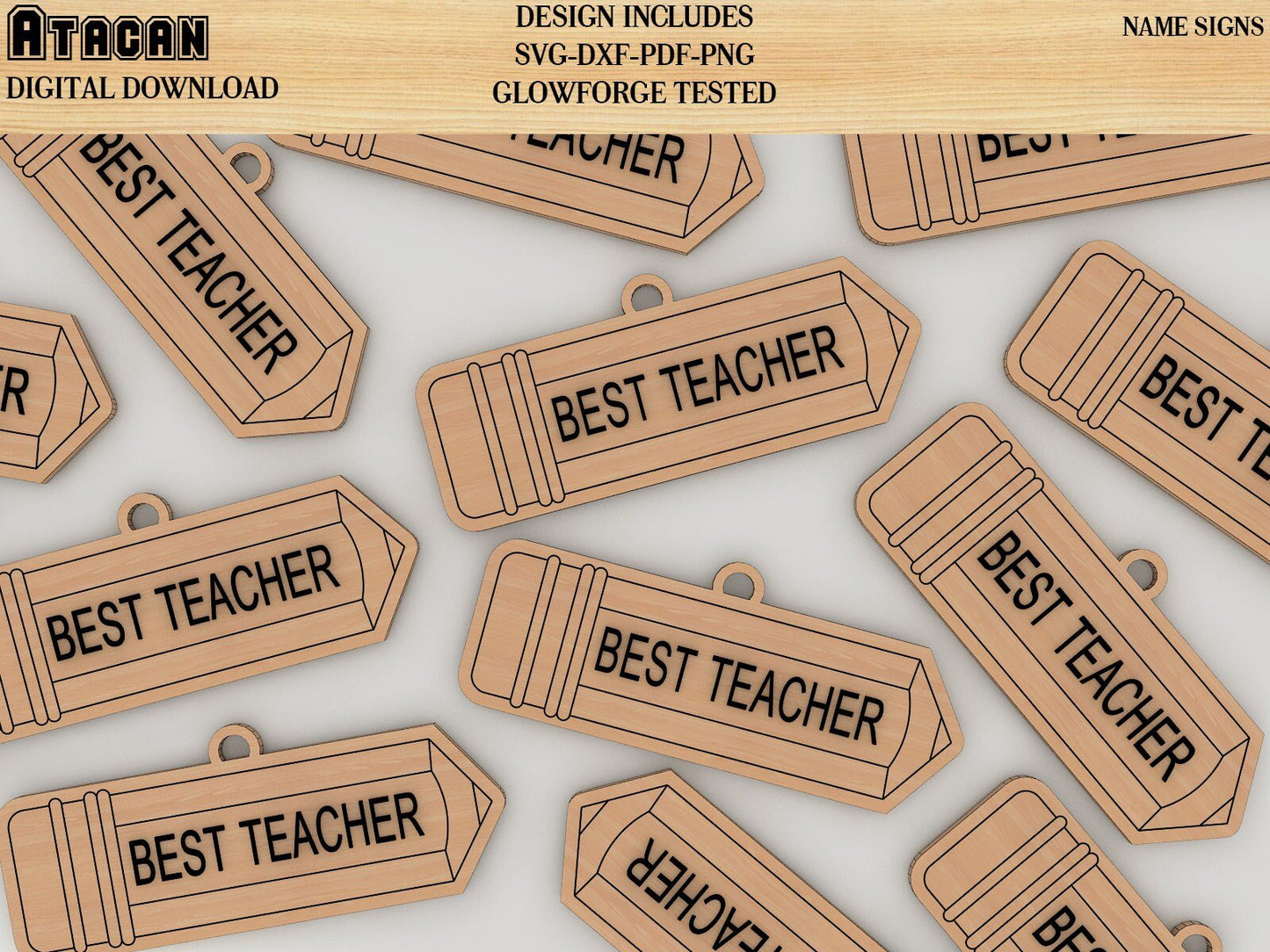 Best Teacher Ever sign SVG Cut File - Personalized Teacher gift - glowforge file download 147