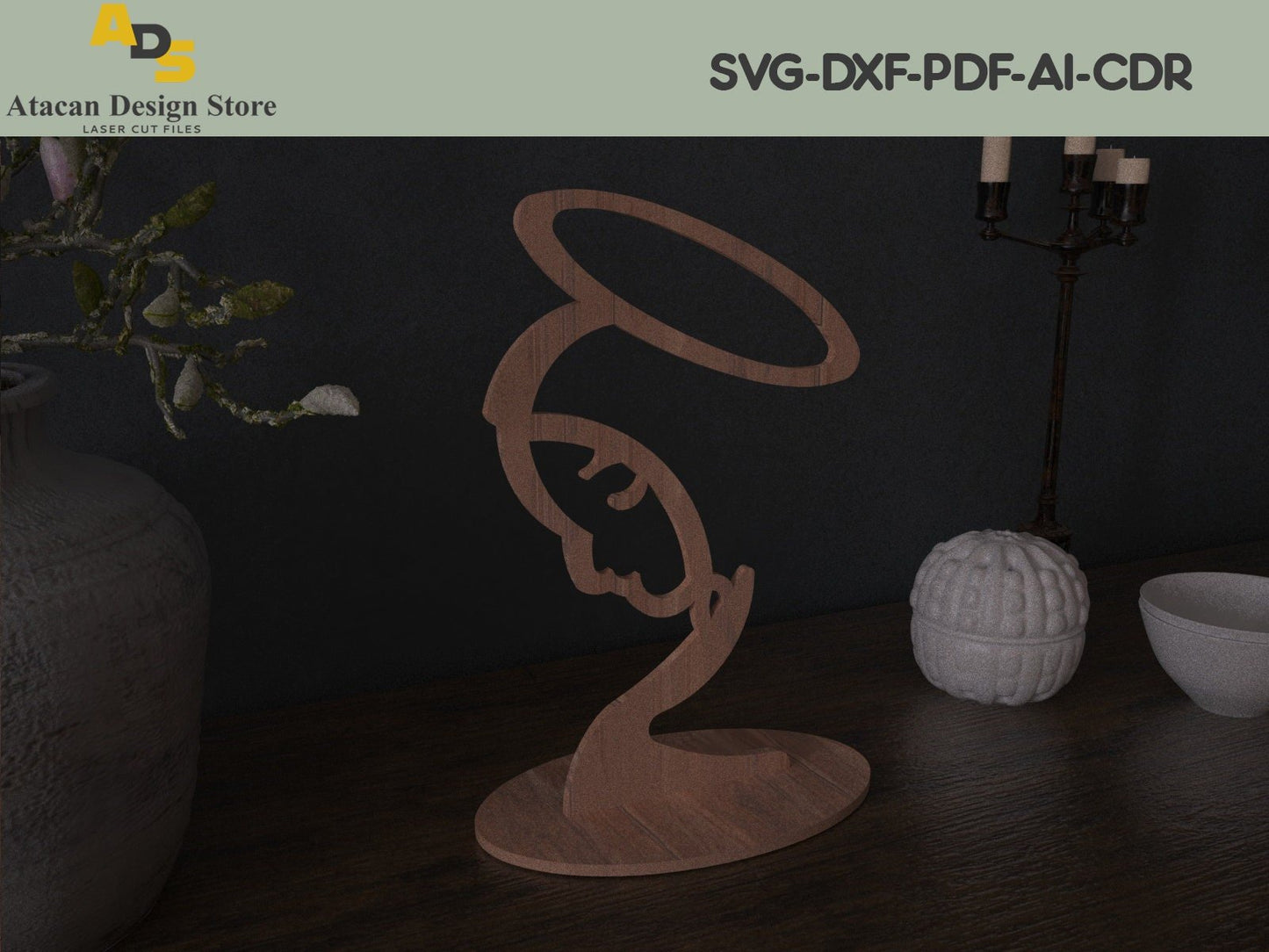 Christian Virgin Mary Table Top Decor / Laser cut template / Instant Download ADS179