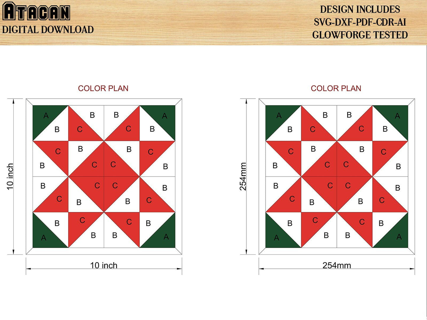 Christmas Barn Quilt Set / Noel Tree Quilt patterns / Christmas Tree Laser cut files / Snowflake Quilt blocks