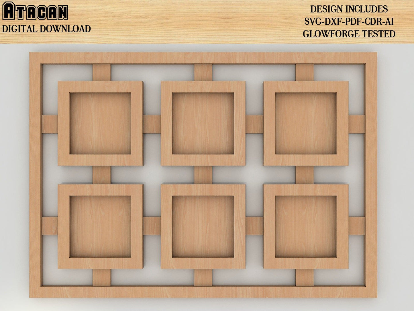 Collage Laser cut Frames / Picture Frame svg for glowforge / Photo frame Laser cut files / SVG Laser plans 435