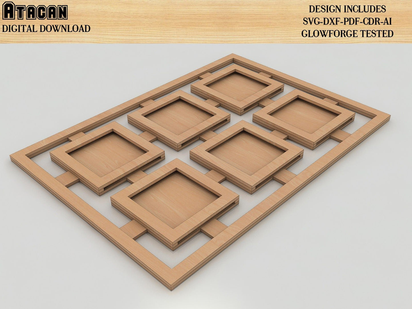 Collage Laser cut Frames / Picture Frame svg for glowforge / Photo frame Laser cut files / SVG Laser plans 435