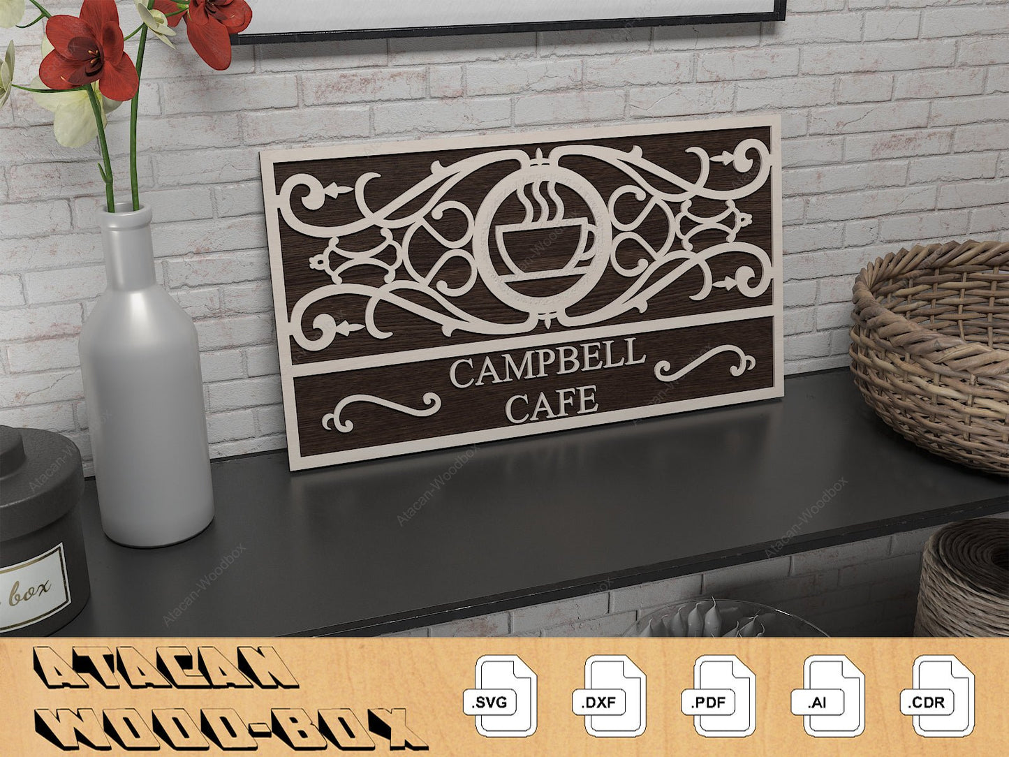 Custom Home Decor Signs / Interchangeable Letter and Icons / Monogram Personalise Laser Cut Files / Glowforge SVG DXF Ai CDR 340