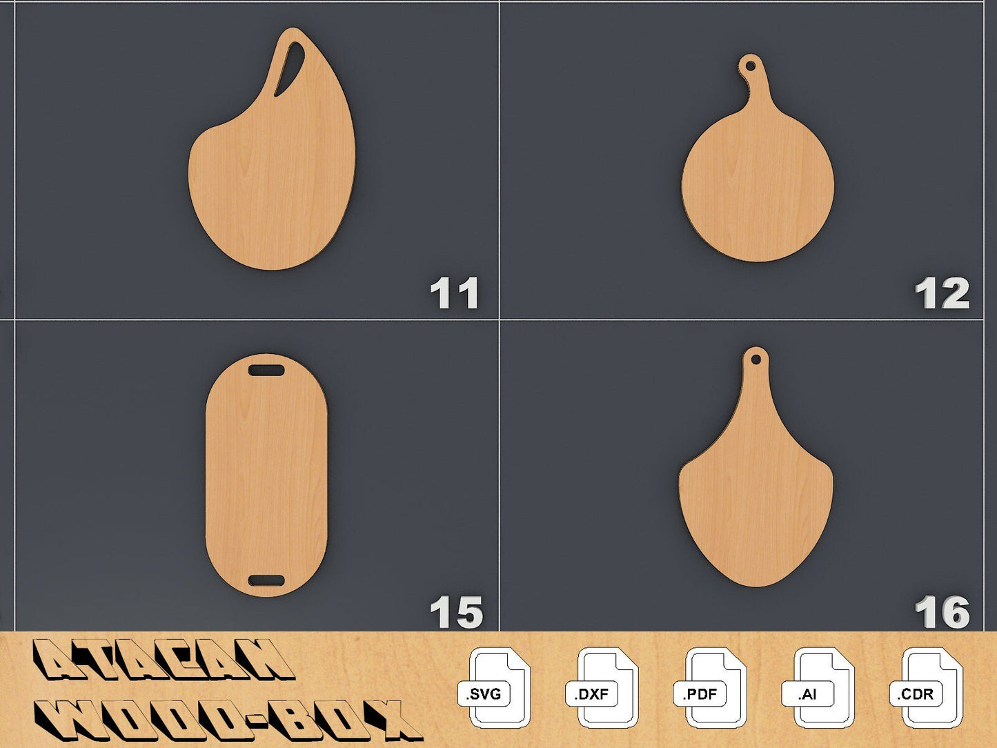 Cutting Board Bundle, Laser cut SVG Files, Cutting Kitchen Boards Set, CNC files, Glowforge Cut Plans 137