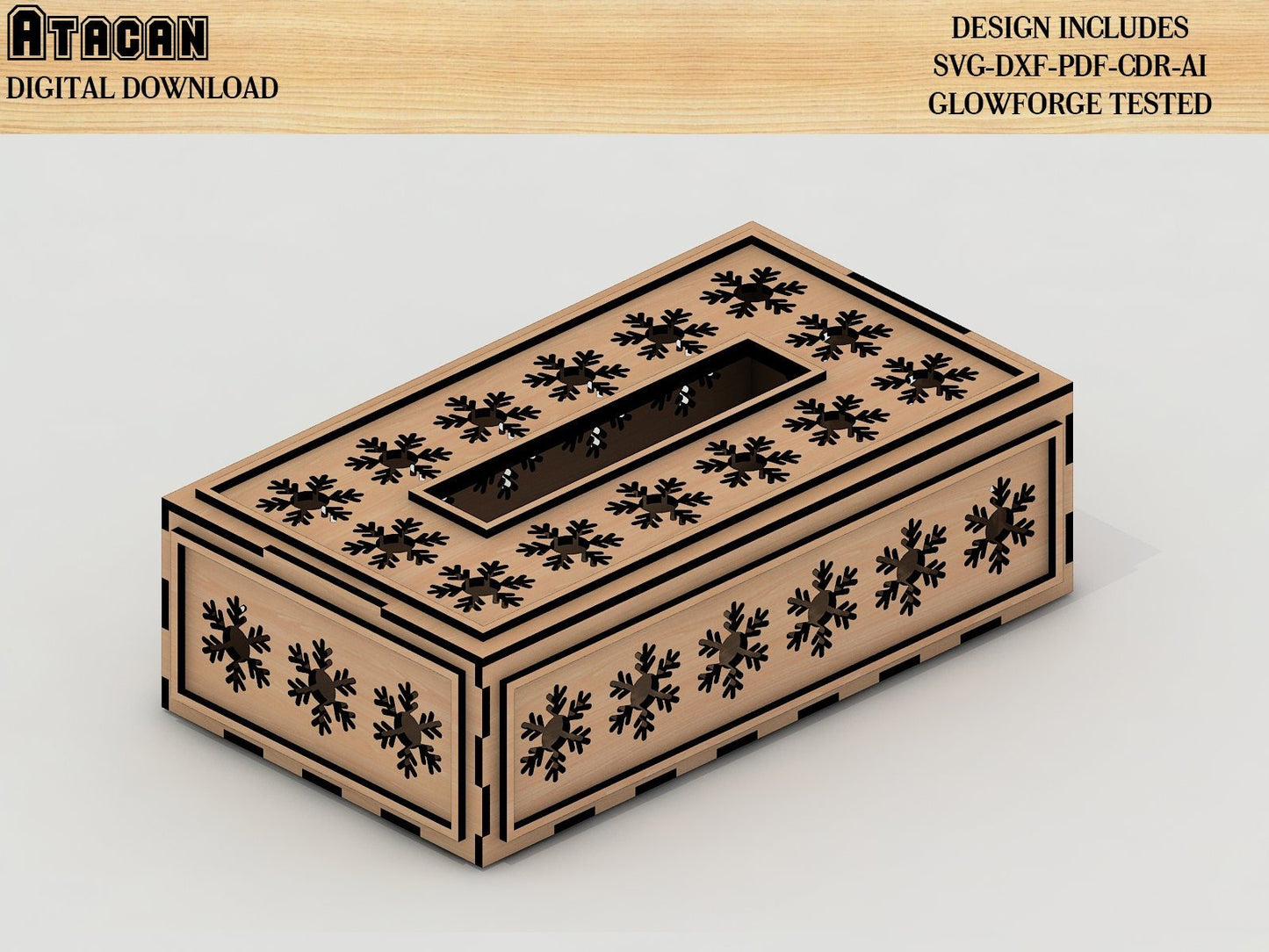 Decorative Box laser cut files SVG / Glowforge laser cut plan 287