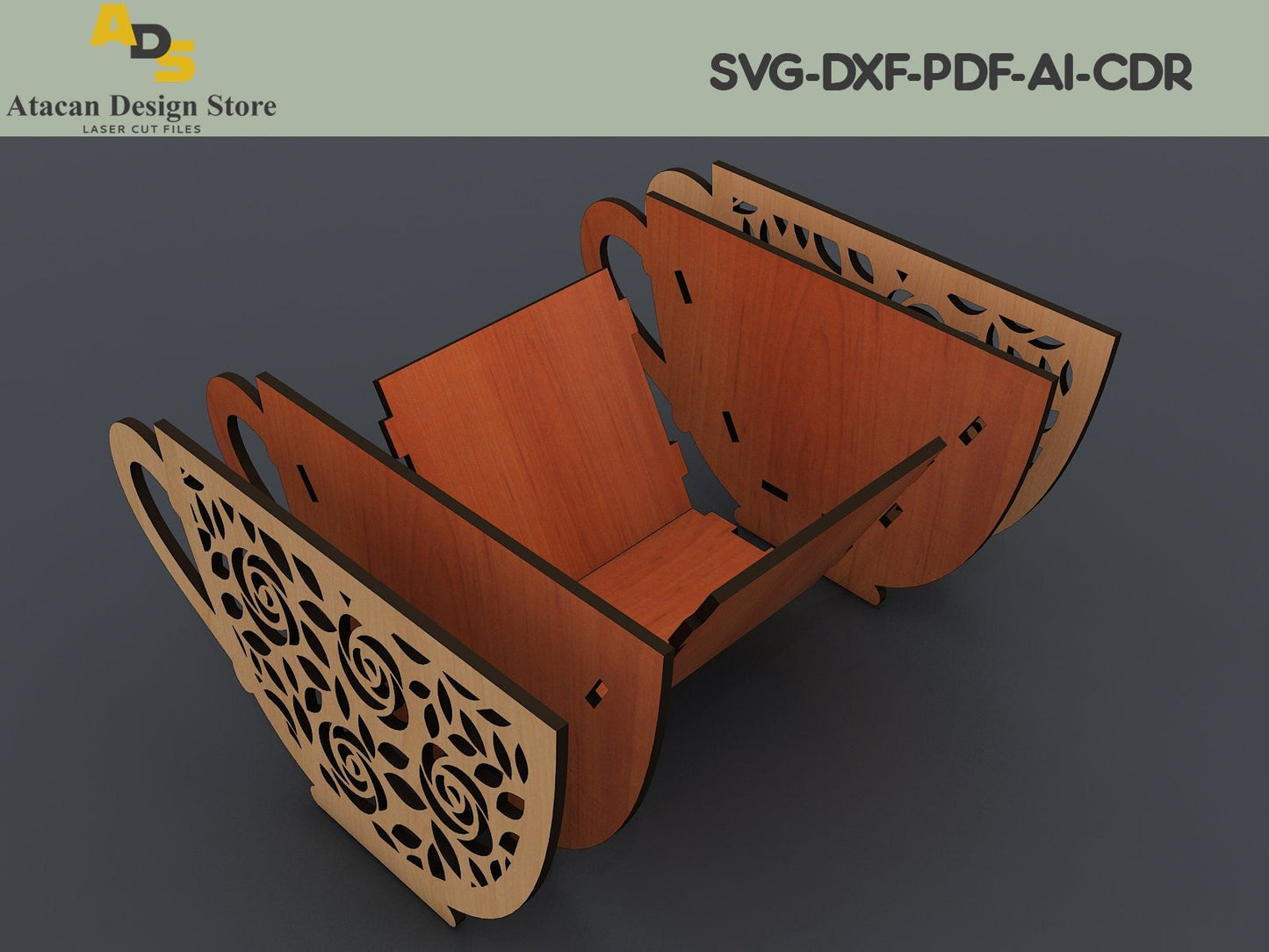 Decorative Mug Shape Gift Box / Cup Storage Home Decor / Laser Vector Files ADS184